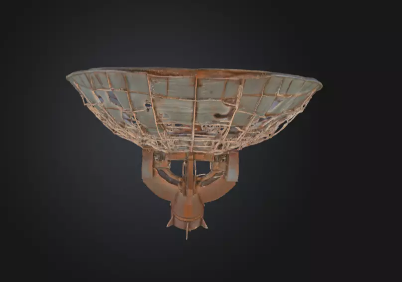 Abandoned Rusted Satellite Dish Low-poly 3D model_13