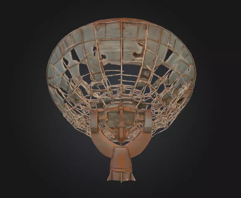 Abandoned Rusted Satellite Dish Low-poly 3D model_4