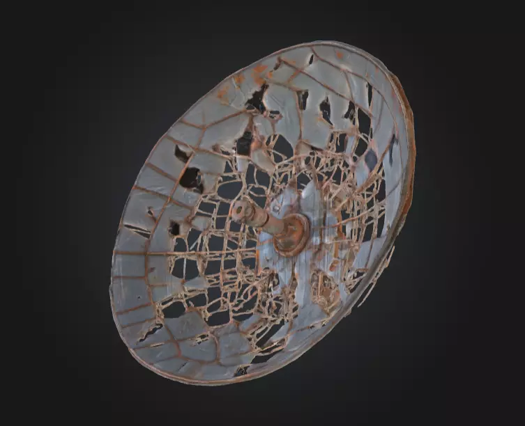 Abandoned Rusted Satellite Dish Low-poly 3D model_8