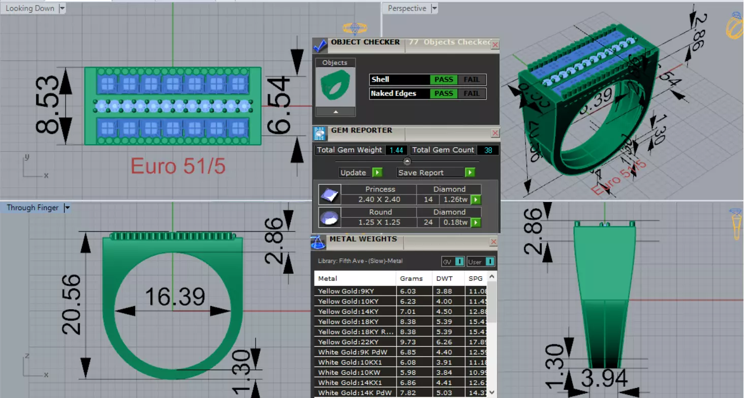 White Gold Ring with Sapphires and Diamonds Model mr0265 3D print model_0