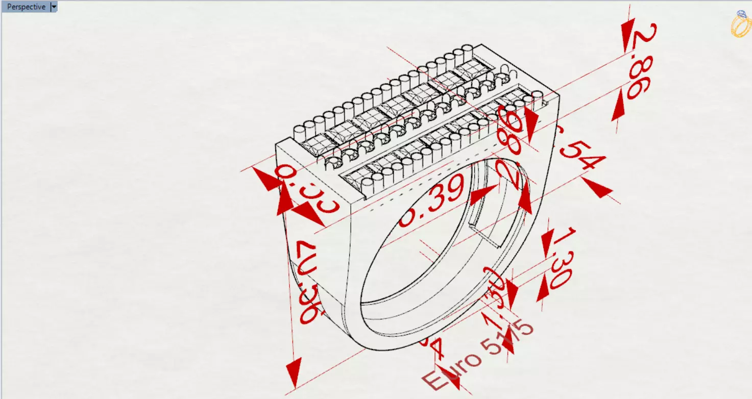 White Gold Ring with Sapphires and Diamonds Model mr0265 3D print model_23