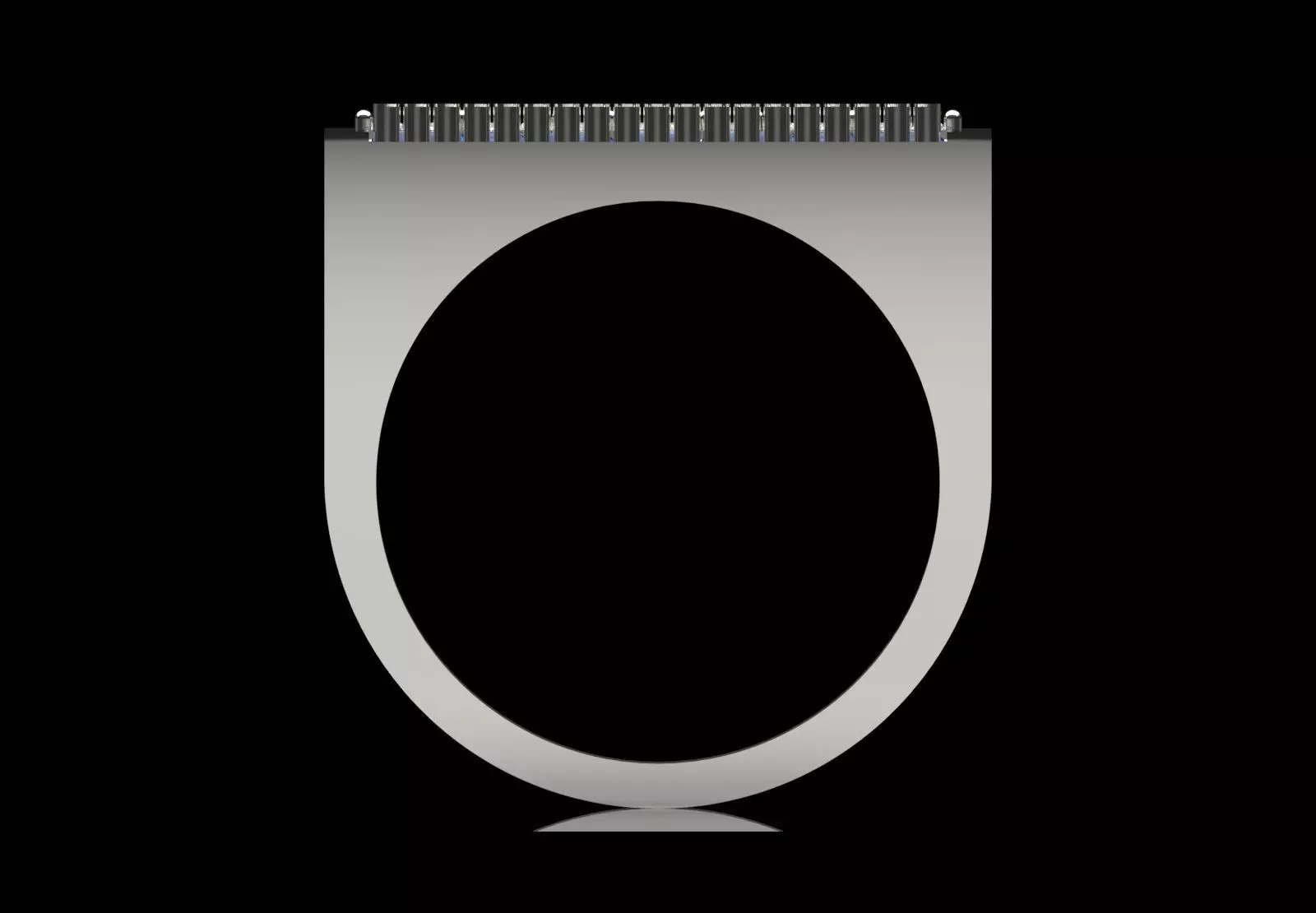 White Gold Ring with Sapphires and Diamonds Model mr0265 3D print model_2