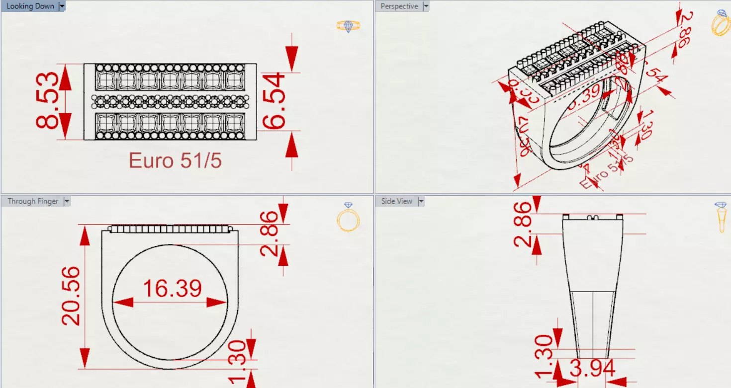 White Gold Ring with Sapphires and Diamonds Model mr0265 3D print model_22