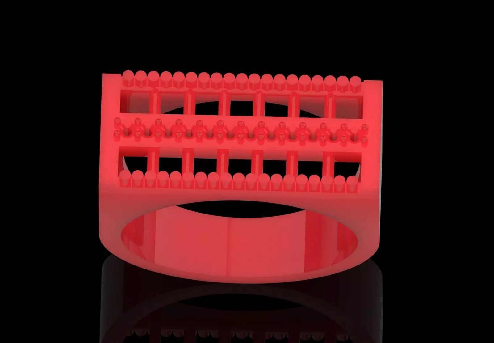 White Gold Ring with Sapphires and Diamonds Model mr0265 3D print model_31