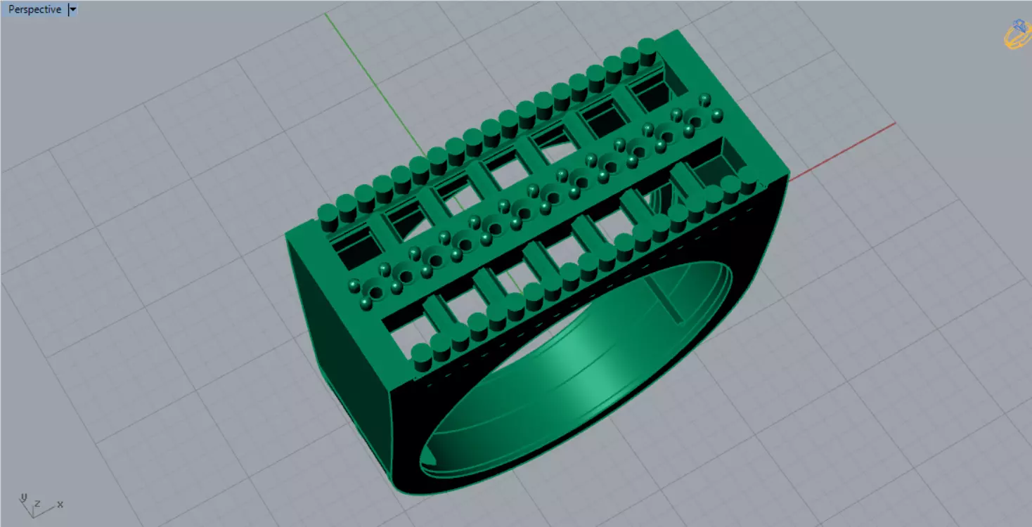 White Gold Ring with Sapphires and Diamonds Model mr0265 3D print model_6
