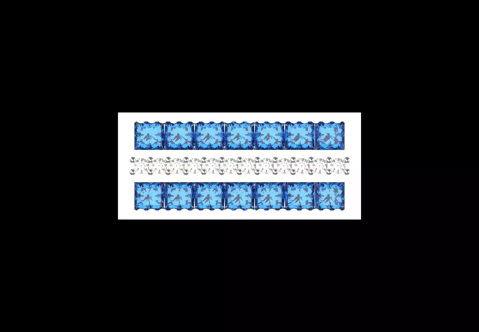 White Gold Ring with Sapphires and Diamonds Model mr0265 3D print model_4