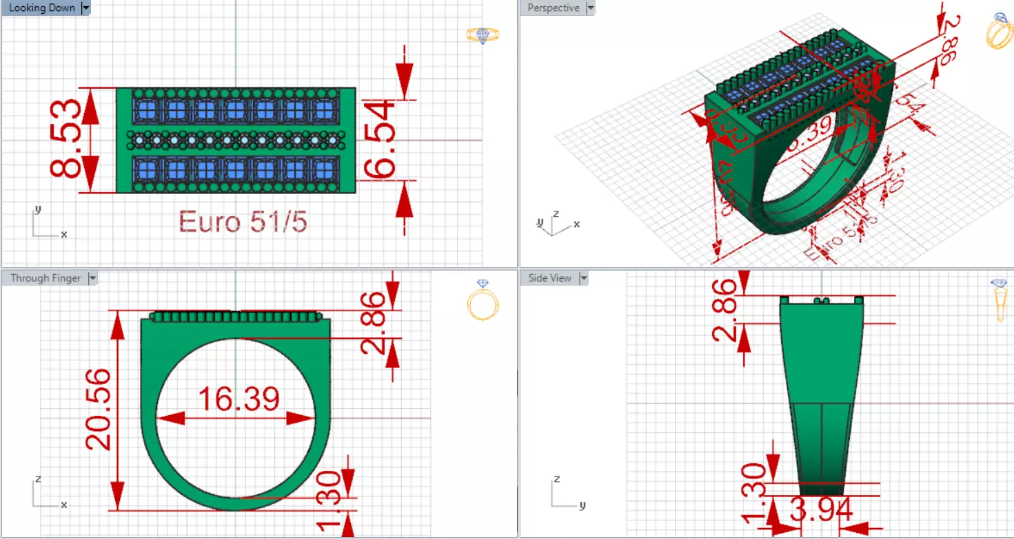White Gold Ring with Sapphires and Diamonds Model mr0265 3D print model_20