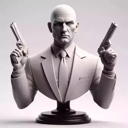 Agent 47 Bust 3D print model