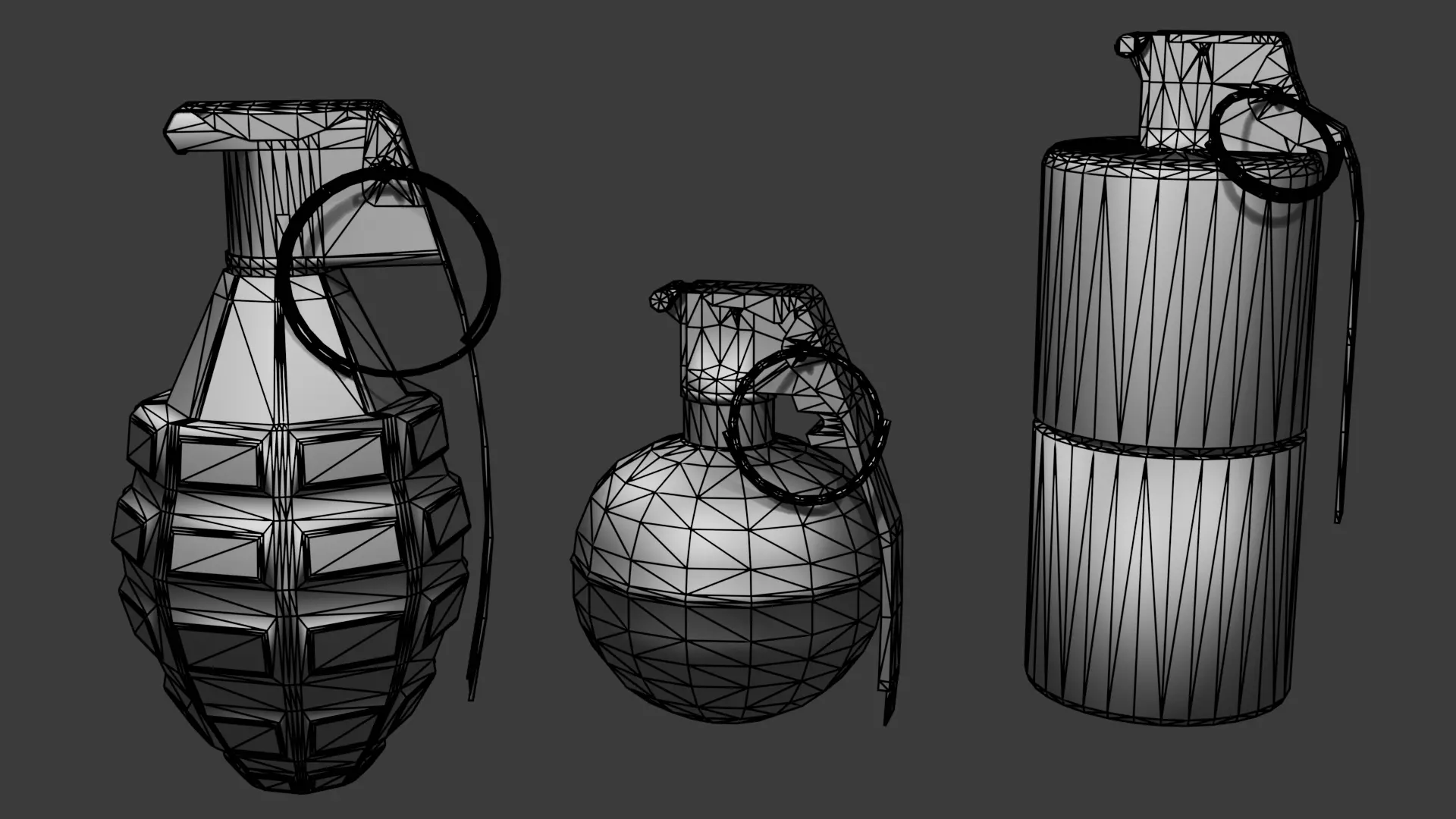Grenade Pack Game Ready Low-poly 3D model_13