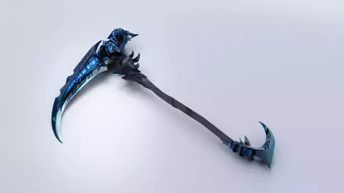 High Poly Dark Crystal Scythe - Cinematic Fantasy Weapon 