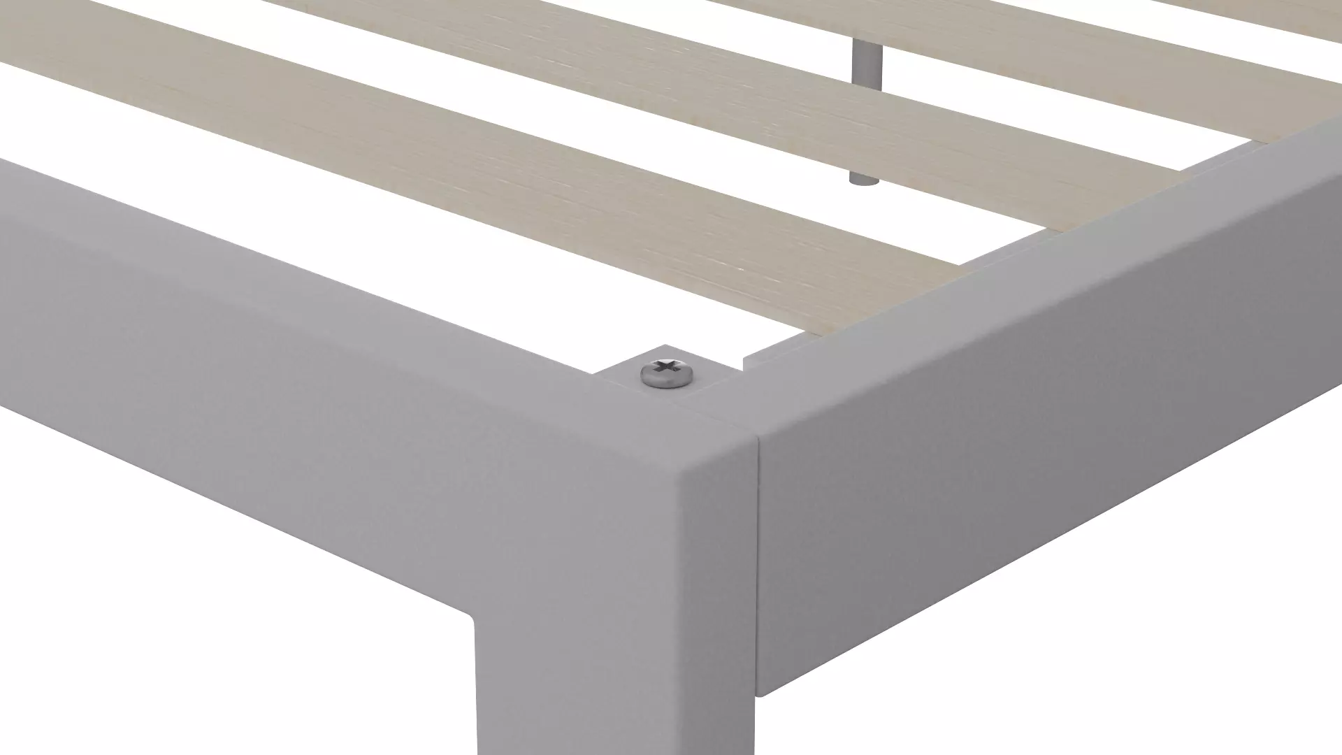 Metal Bed Frame with Wooden Pallet Base  Realistic 3D Model Low-poly 3D model_3