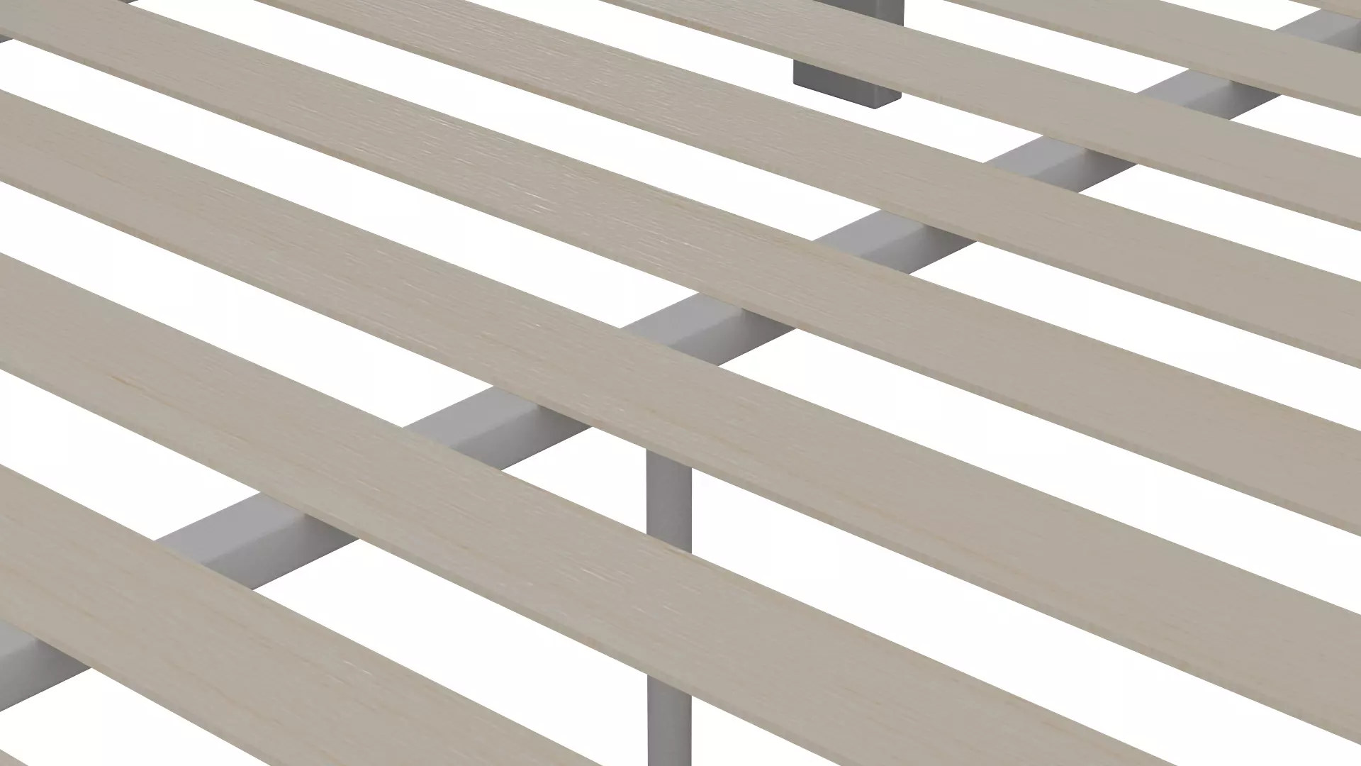 Metal Bed Frame with Wooden Pallet Base  Realistic 3D Model Low-poly 3D model_4