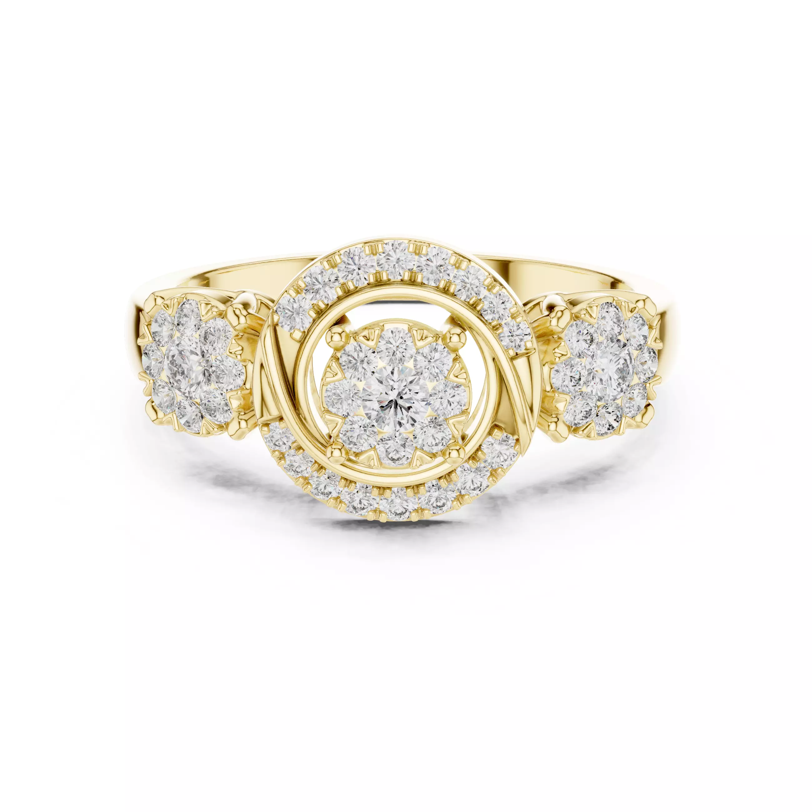 Diamond Cocktail Ring 3dm stl renders animation videos 3D print model_13