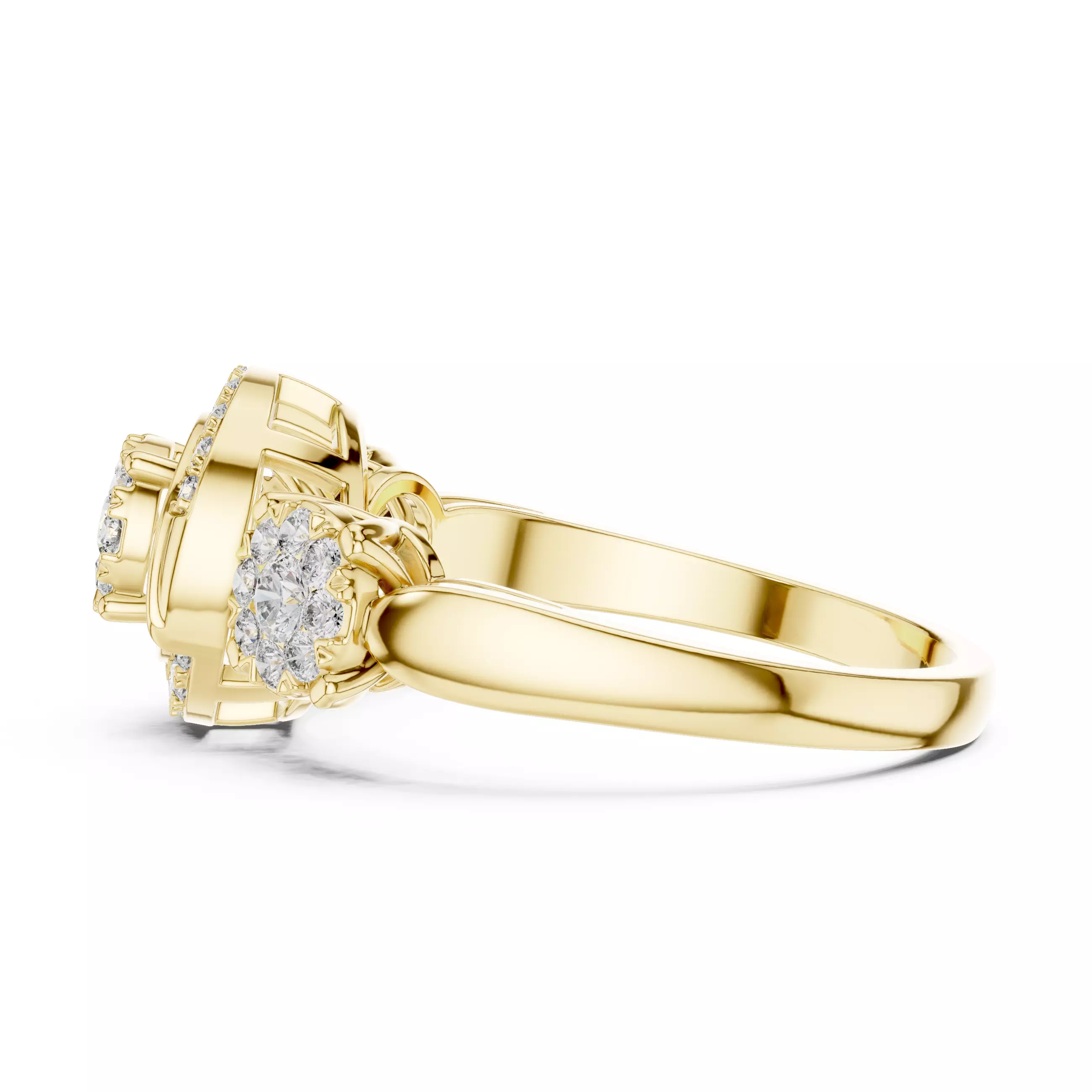 Diamond Cocktail Ring 3dm stl renders animation videos 3D print model_12