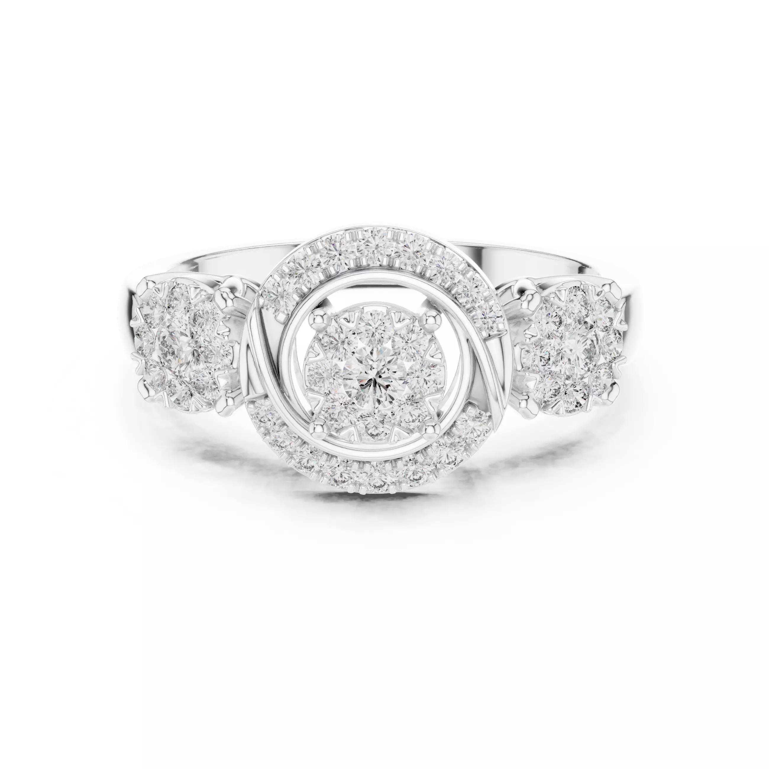 Diamond Cocktail Ring 3dm stl renders animation videos 3D print model_9