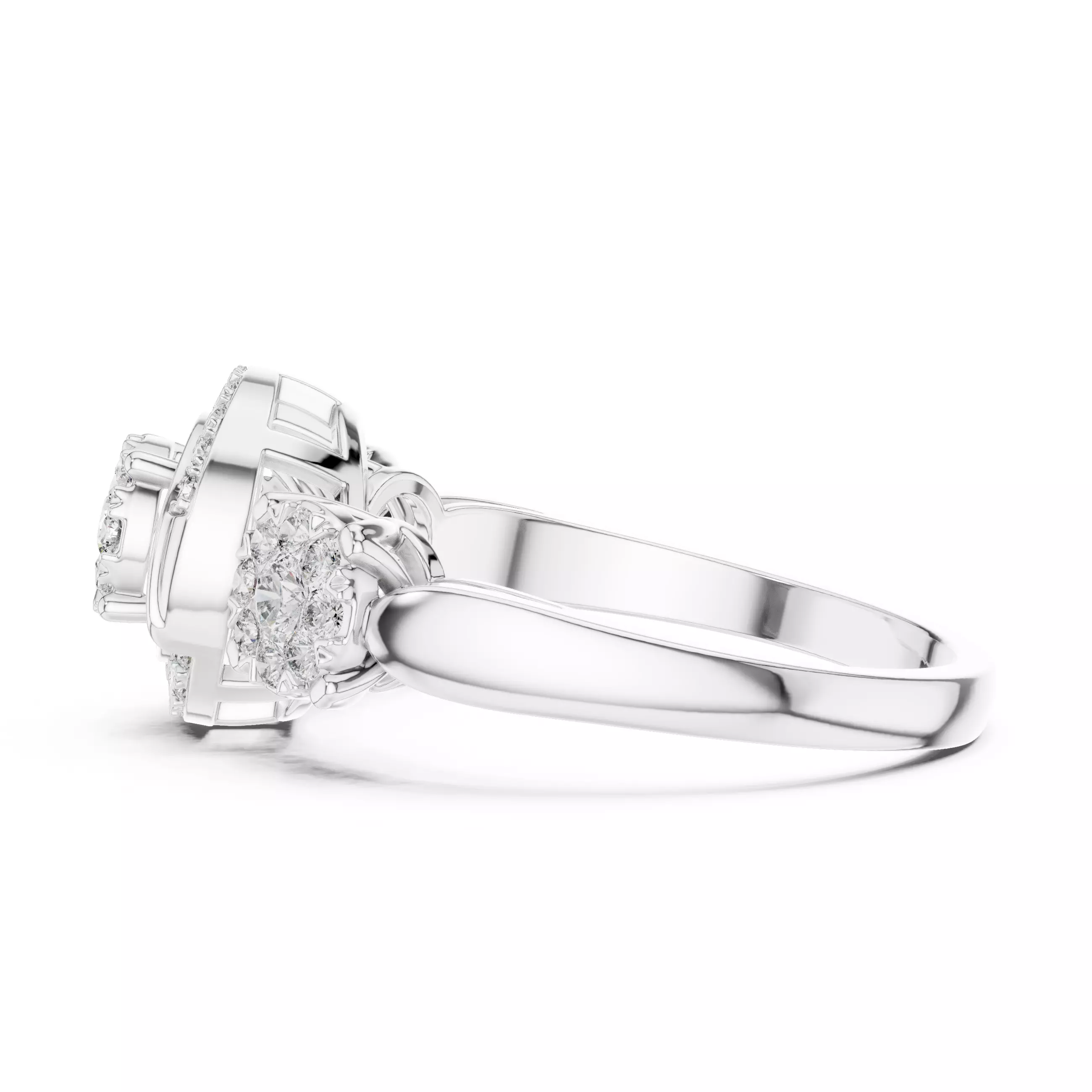 Diamond Cocktail Ring 3dm stl renders animation videos 3D print model_8