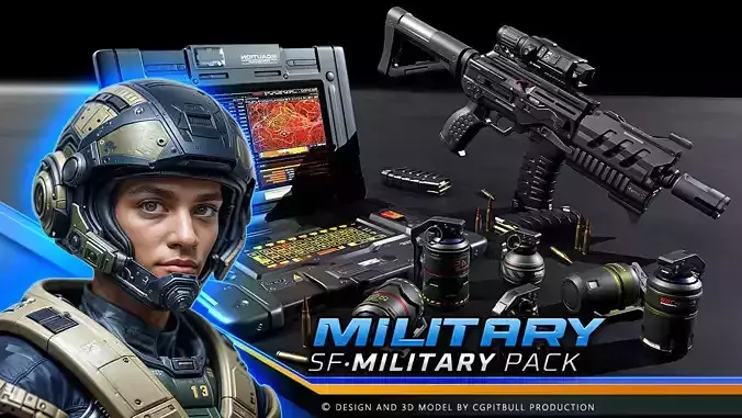 SF MILITARY Pack Low-poly 3D model