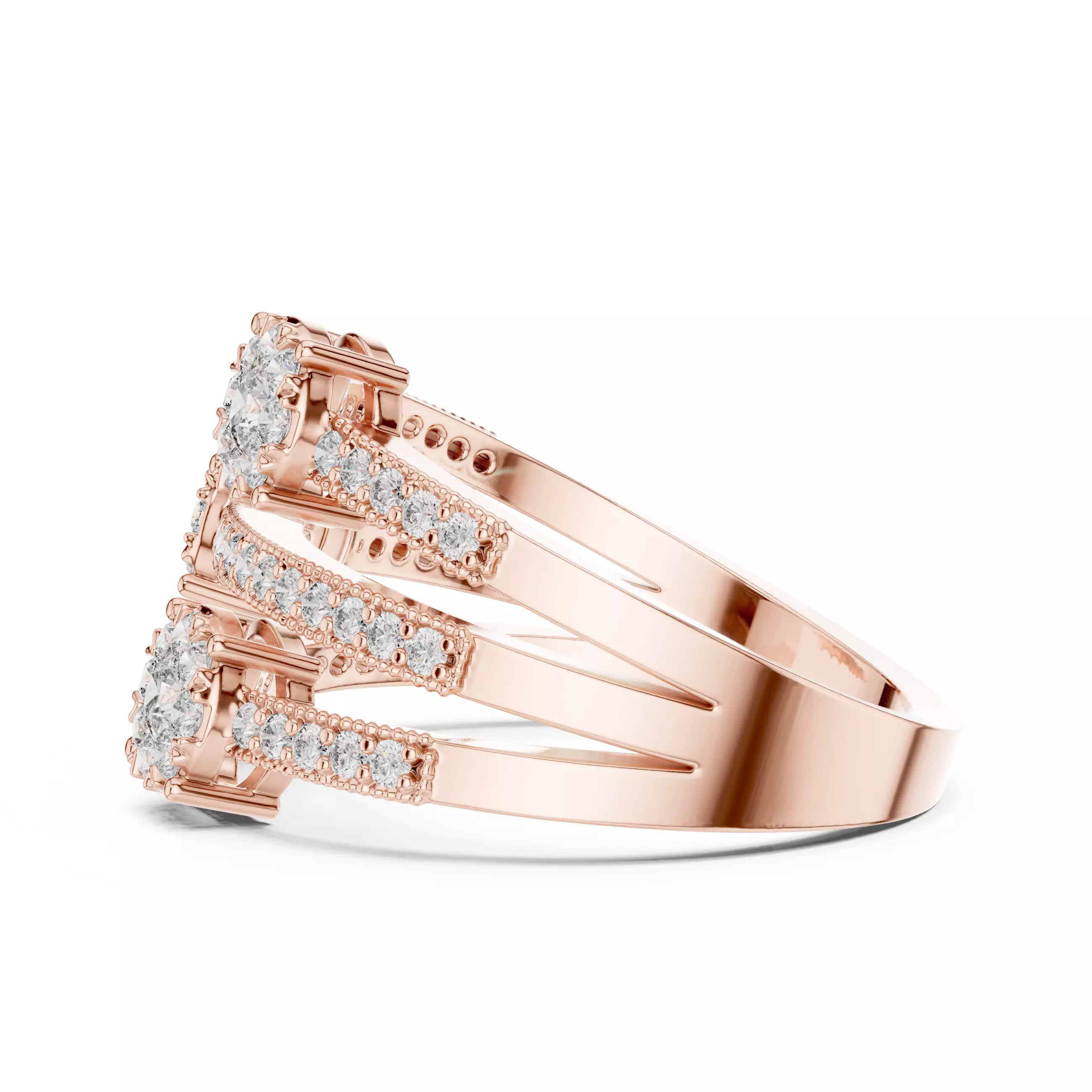 Diamond Cocktail Ring 3dm stl renders animation videos 3D print model_5