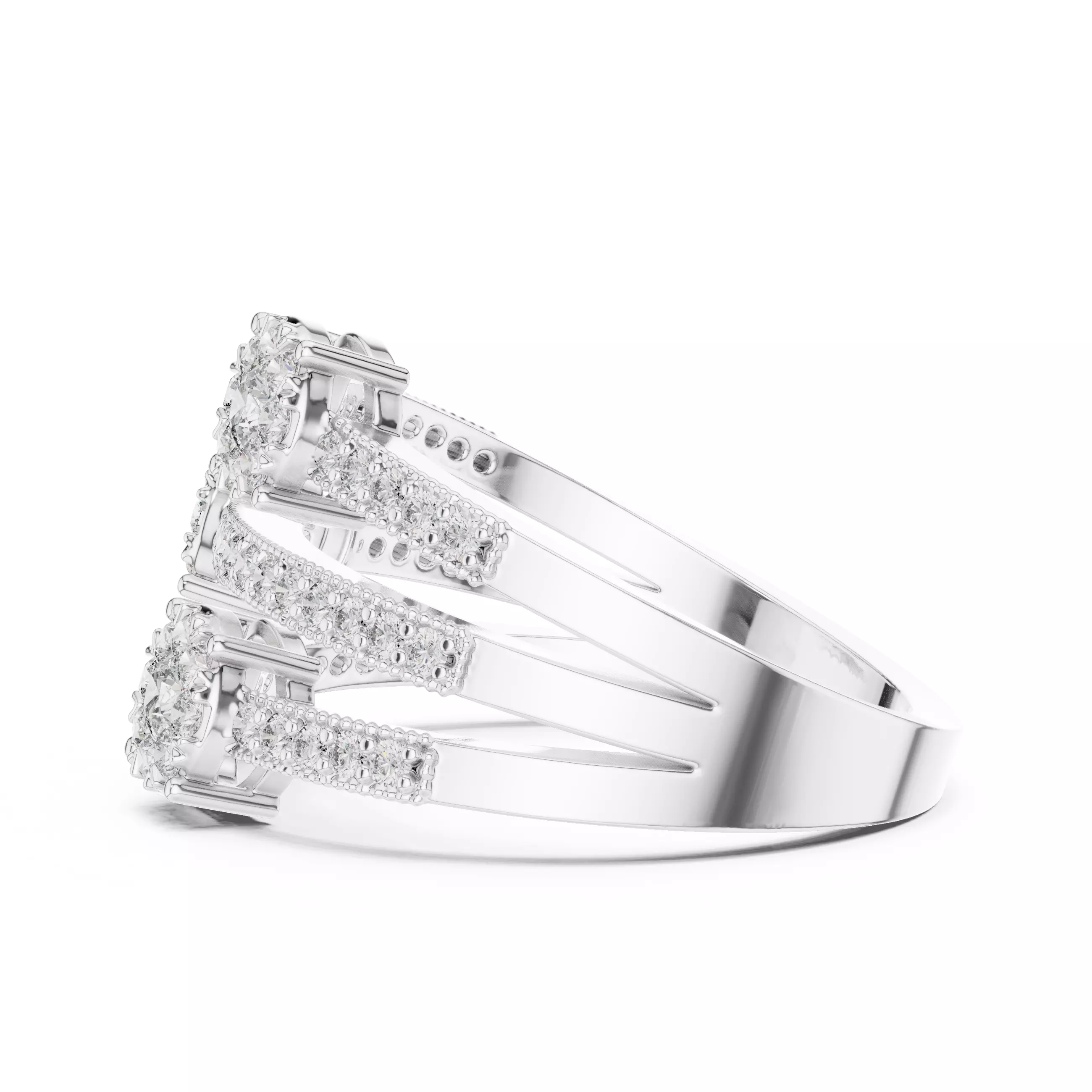 Diamond Cocktail Ring 3dm stl renders animation videos 3D print model_8