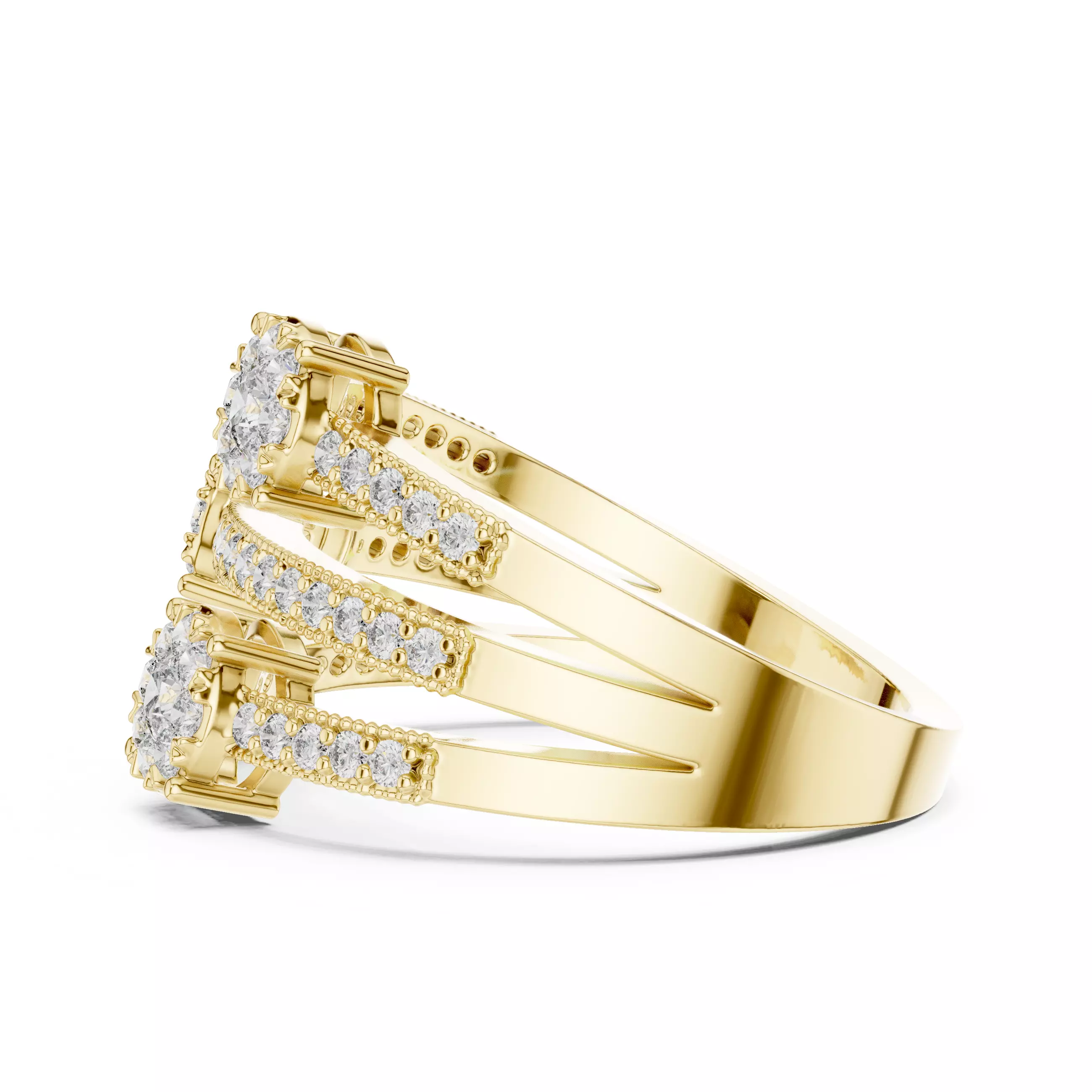 Diamond Cocktail Ring 3dm stl renders animation videos 3D print model_12