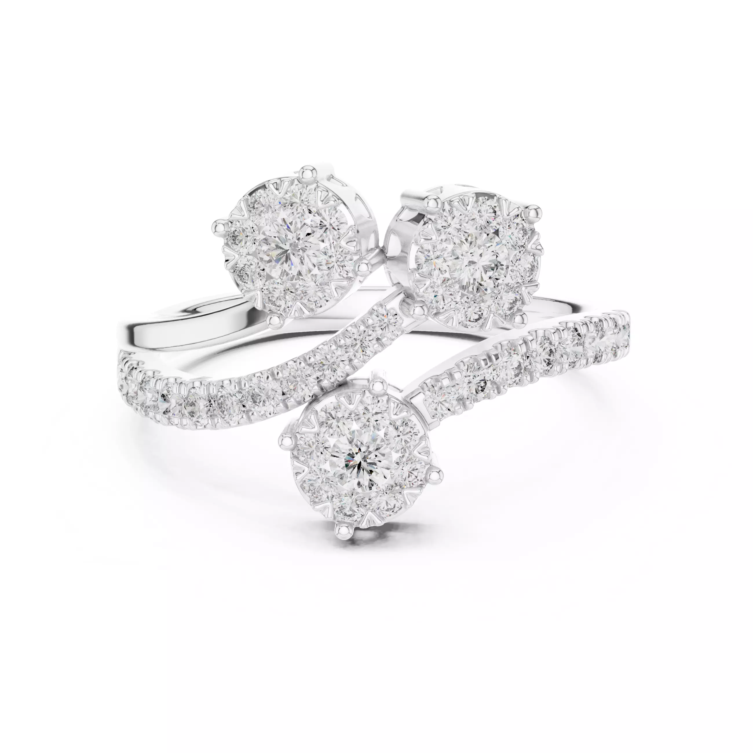 Diamond Cocktail Ring 3dm stl renders animation videos  3D print model_9