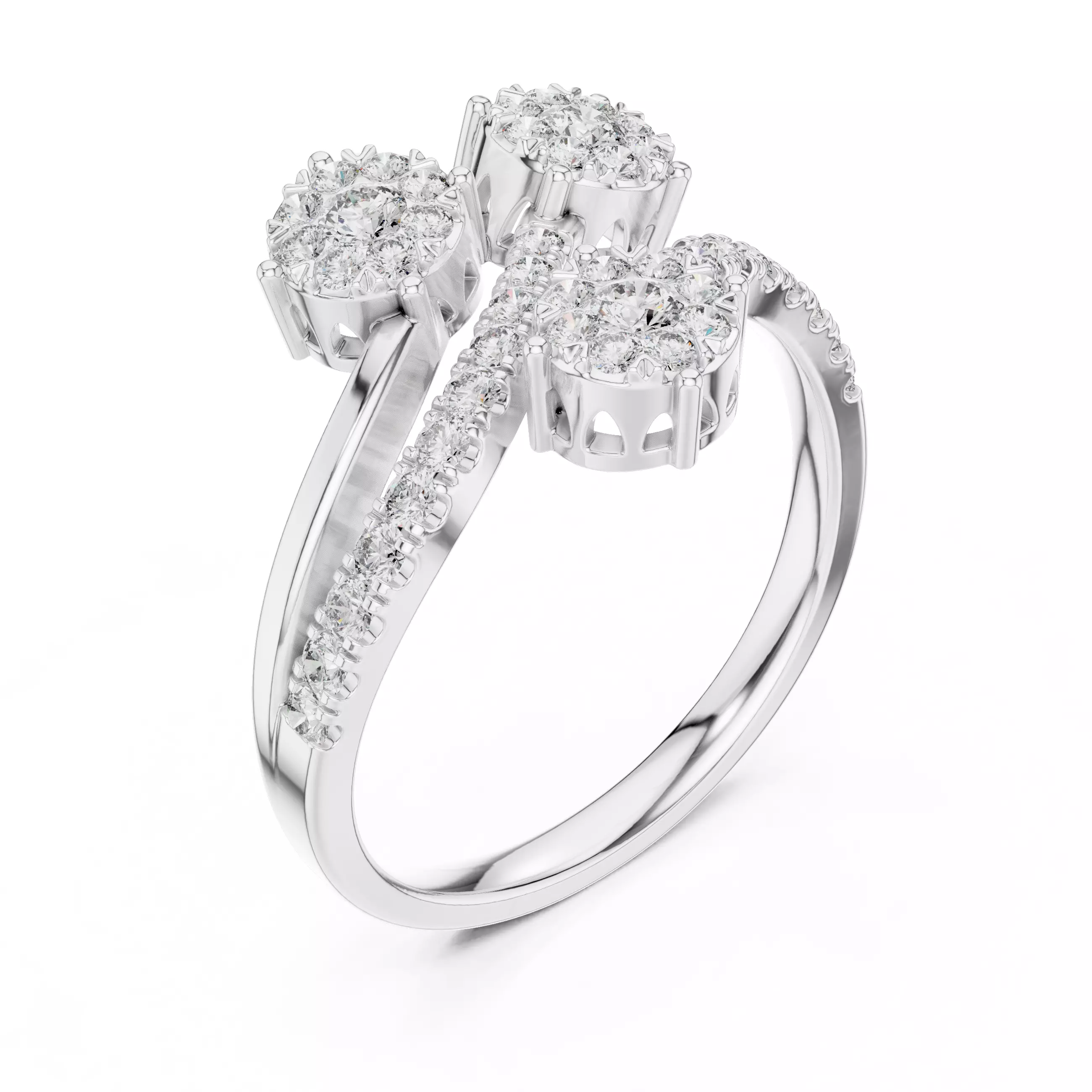 Diamond Cocktail Ring 3dm stl renders animation videos  3D print model_7