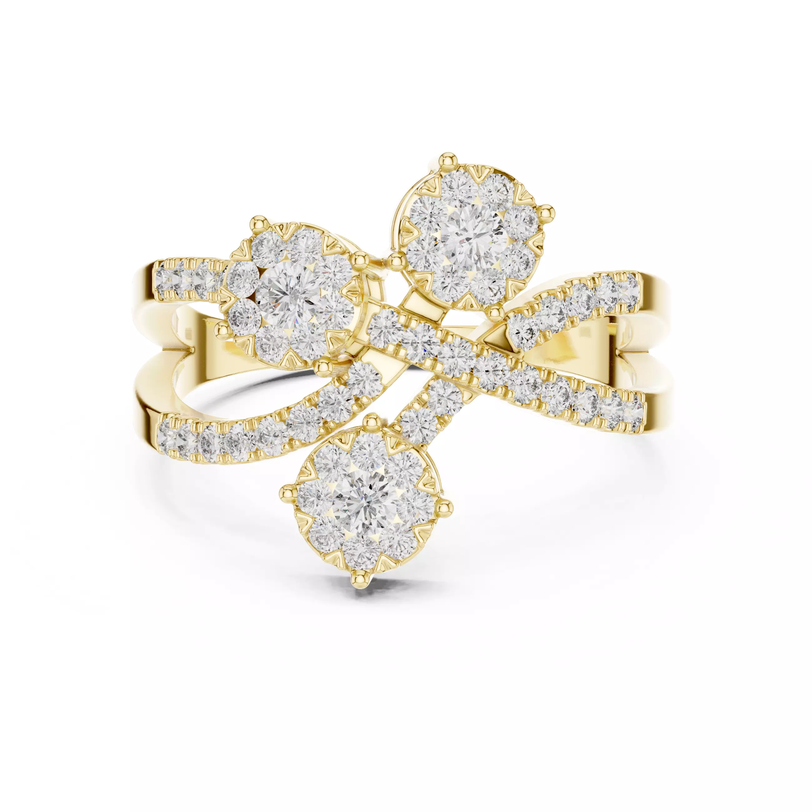 Diamond Cocktail Ring 3dm stl renders animation videos 3D print model_13