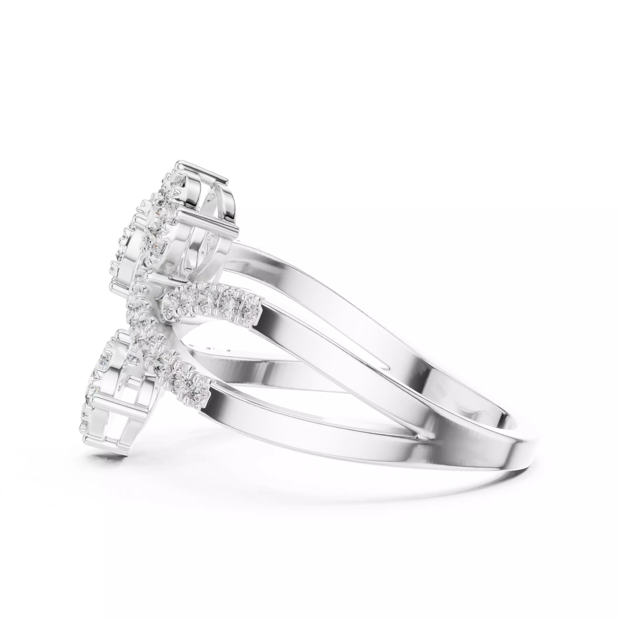 Diamond Cocktail Ring 3dm stl renders animation videos 3D print model_8