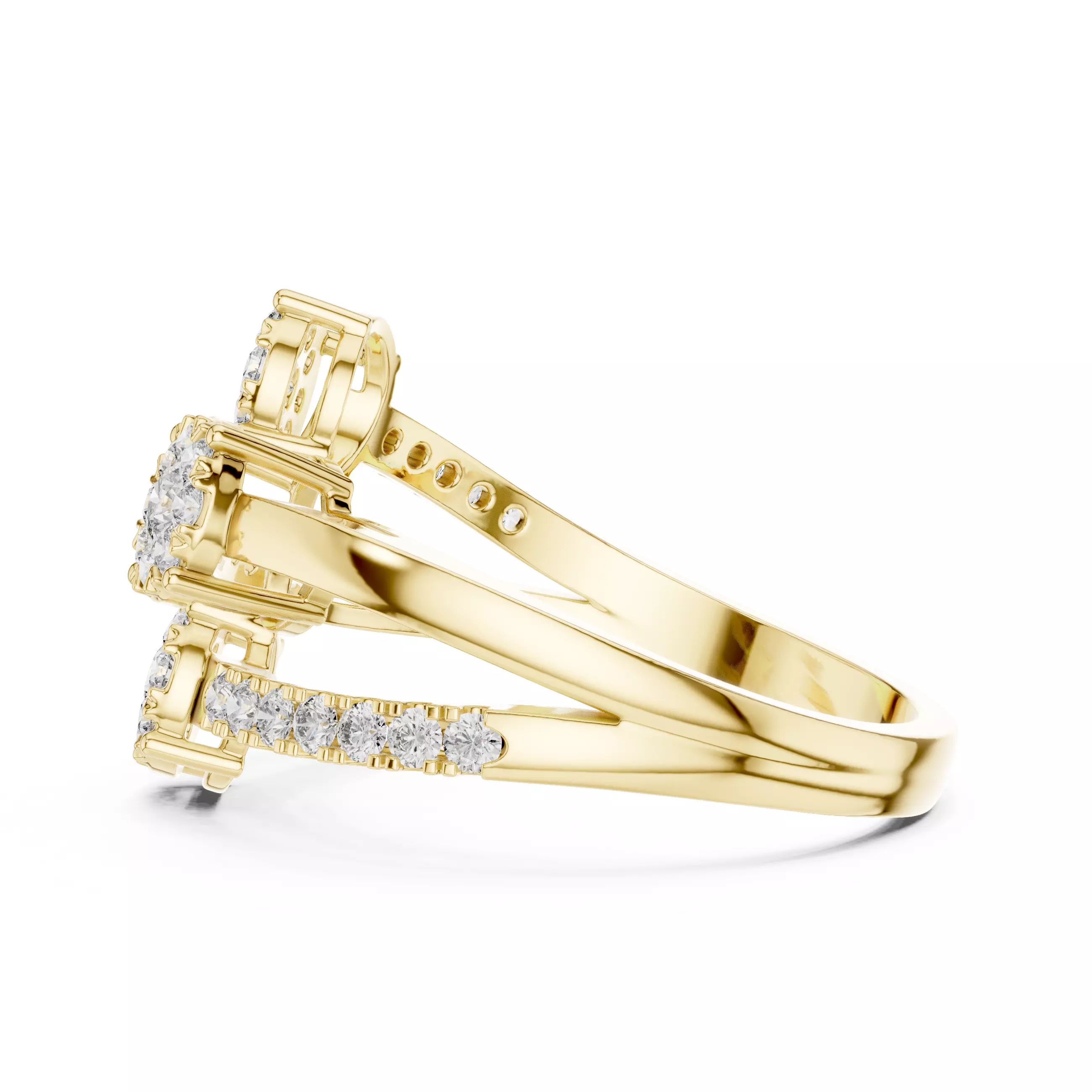 Diamond Cocktail Ring 3dm stl renders animation videos 3D print model_12