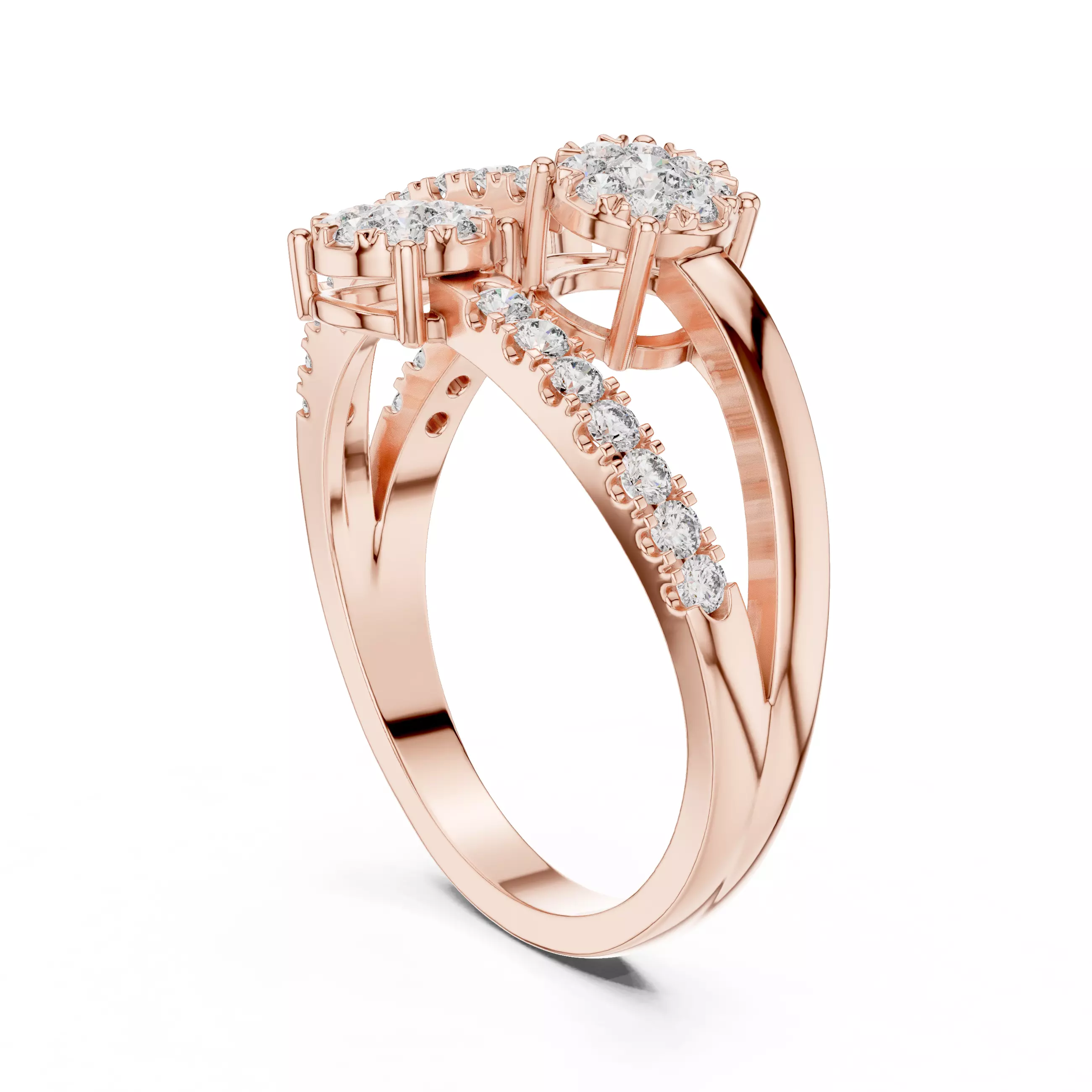 Diamond Cocktail Ring 3dm stl renders animation videos 3D print model_3