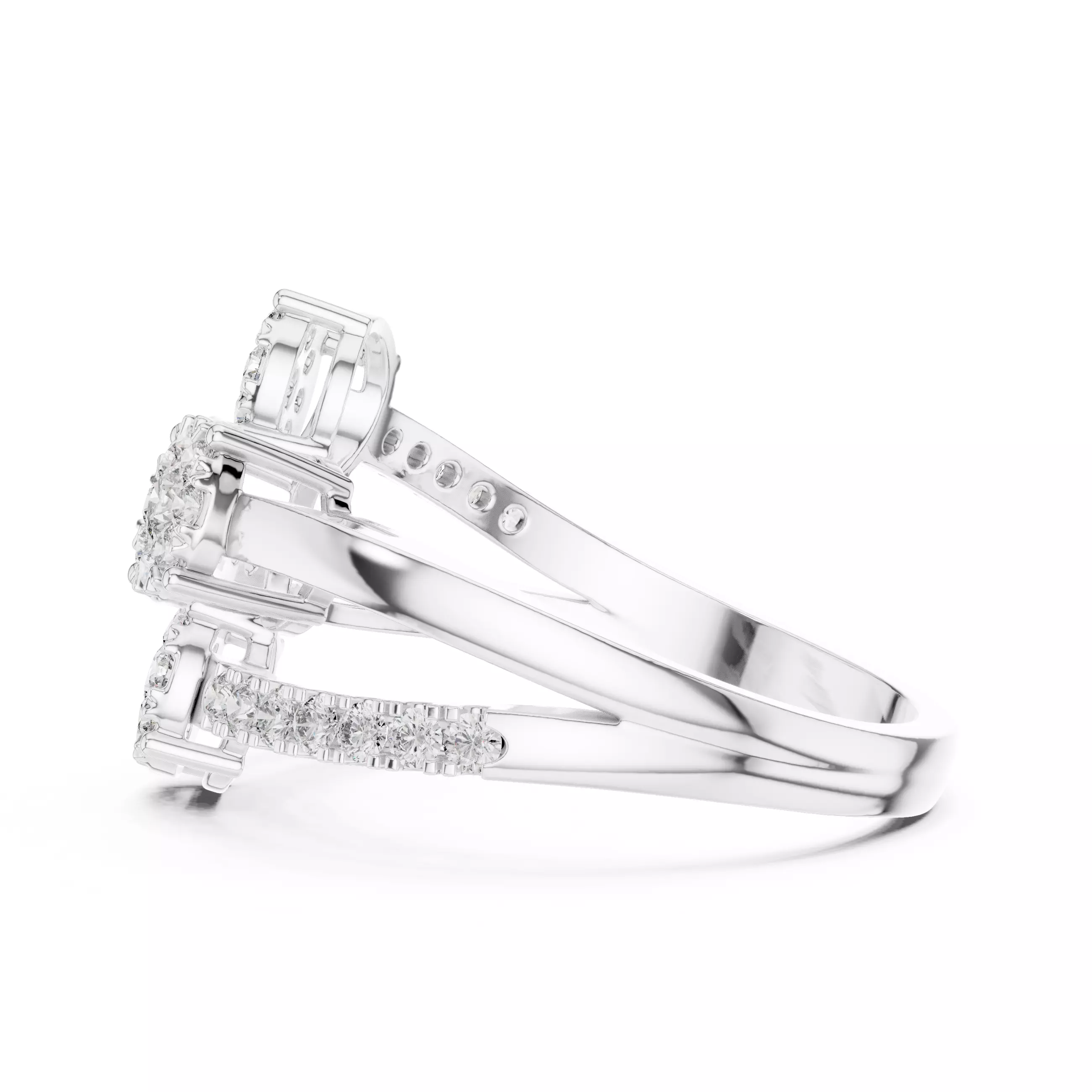 Diamond Cocktail Ring 3dm stl renders animation videos 3D print model_8