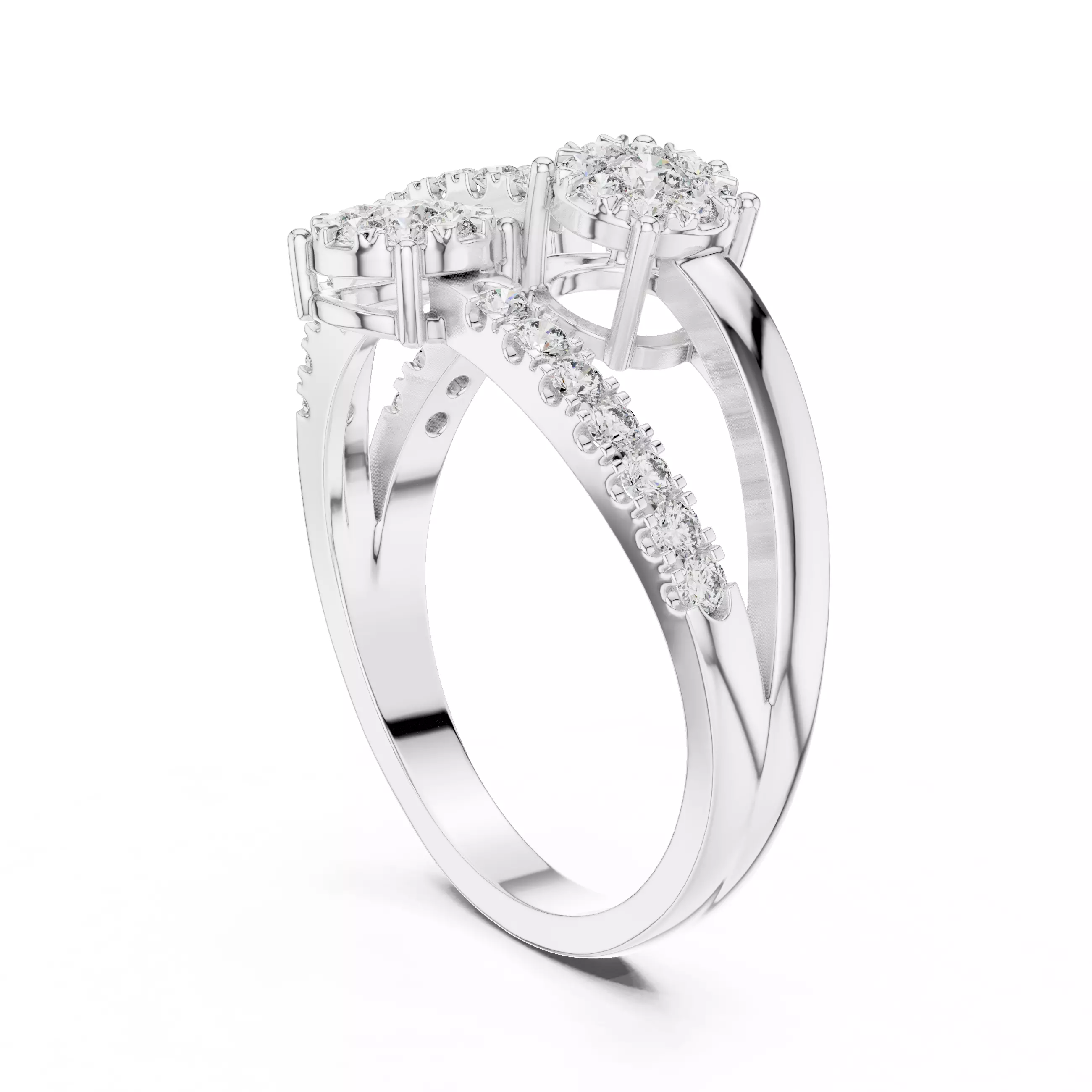 Diamond Cocktail Ring 3dm stl renders animation videos 3D print model_6