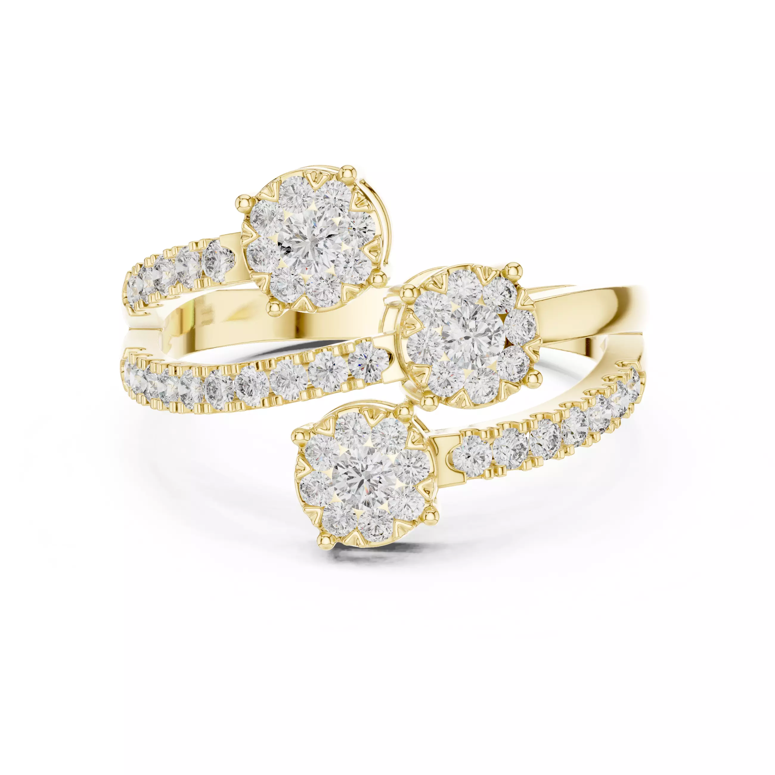 Diamond Cocktail Ring 3dm stl renders animation videos 3D print model_13