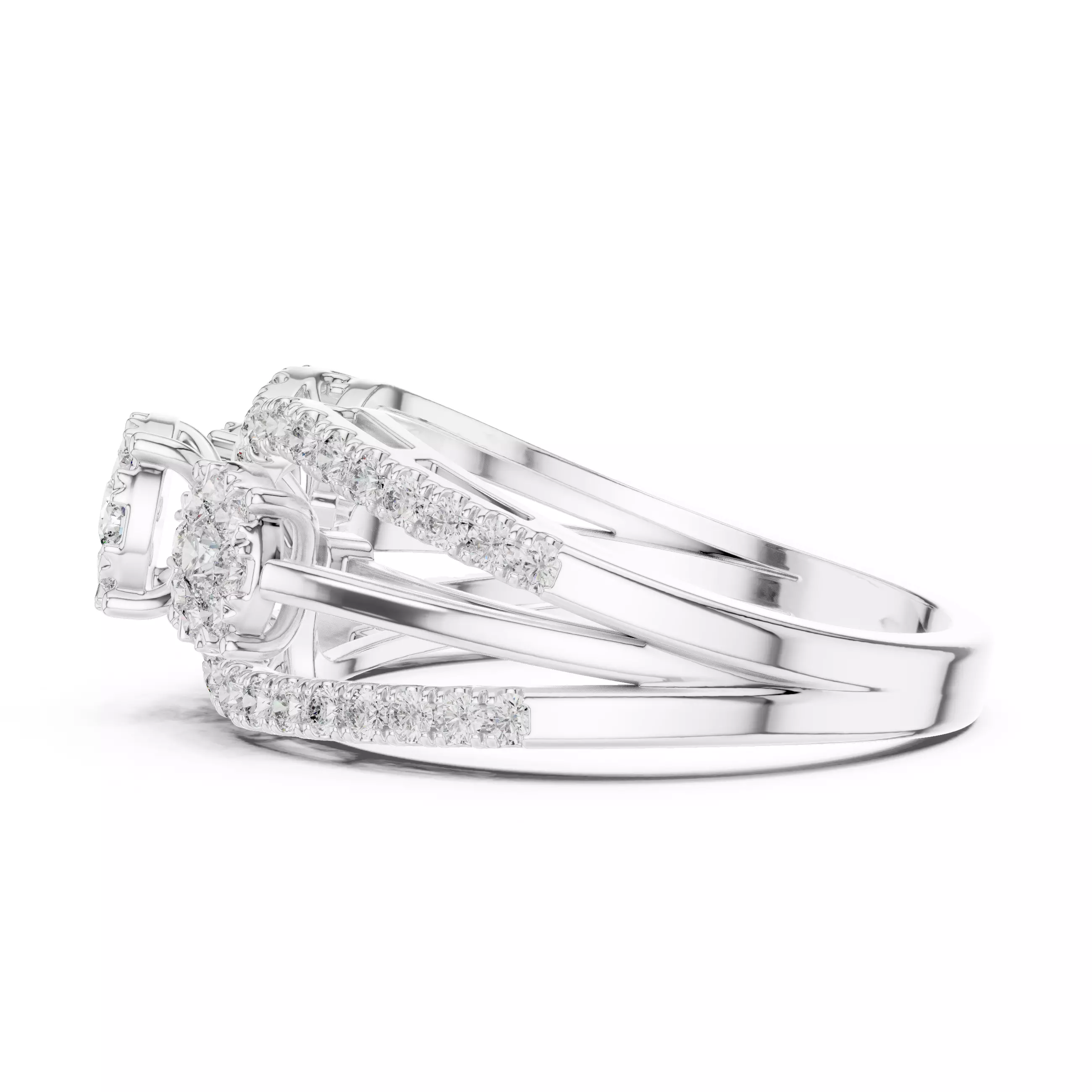 Diamond Cocktail Ring 3dm stl renders animation videos 3D print model_8