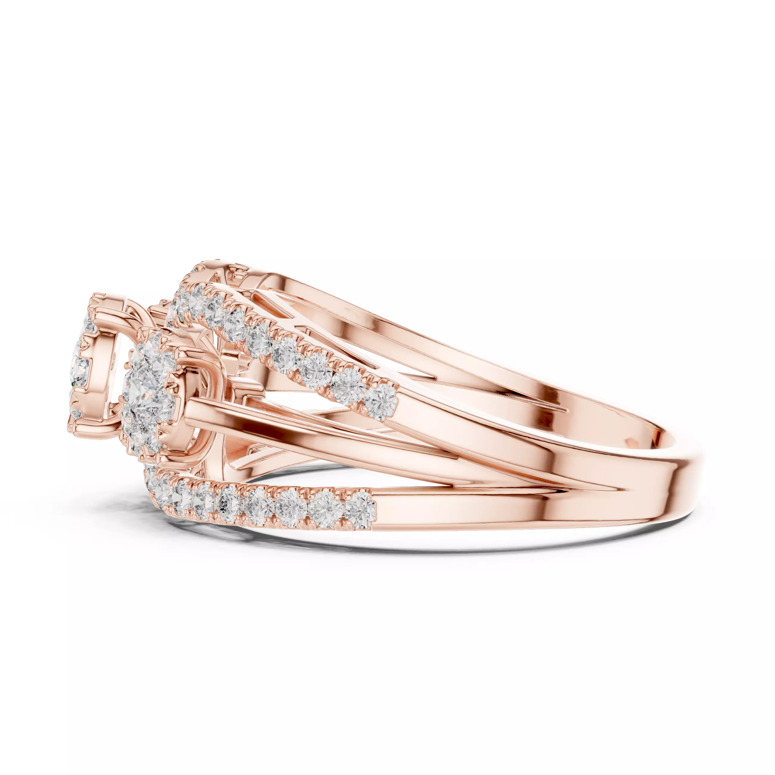 Diamond Cocktail Ring 3dm stl renders animation videos 3D print model_5