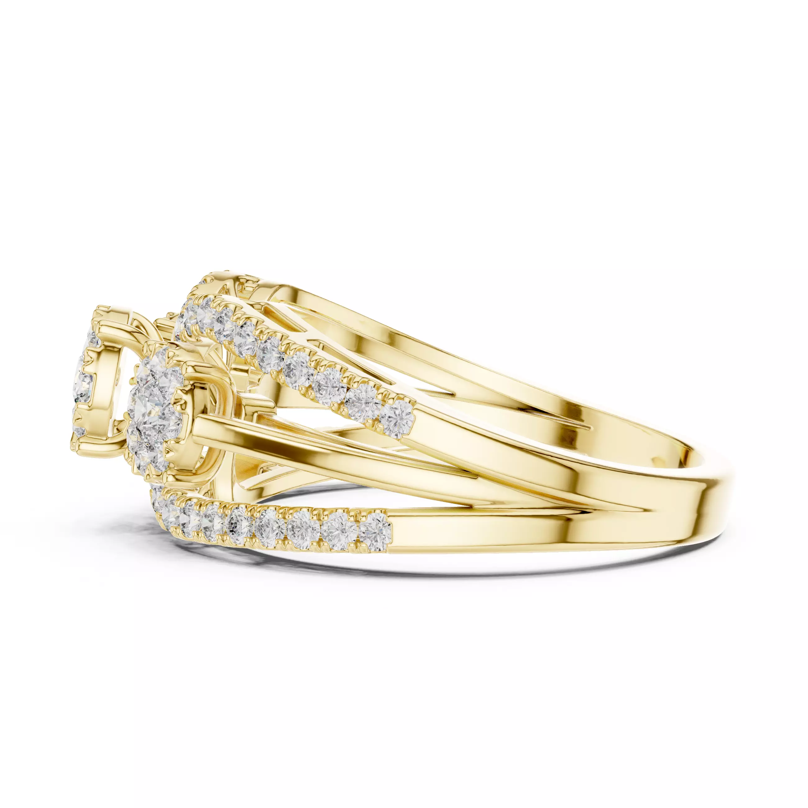 Diamond Cocktail Ring 3dm stl renders animation videos 3D print model_12