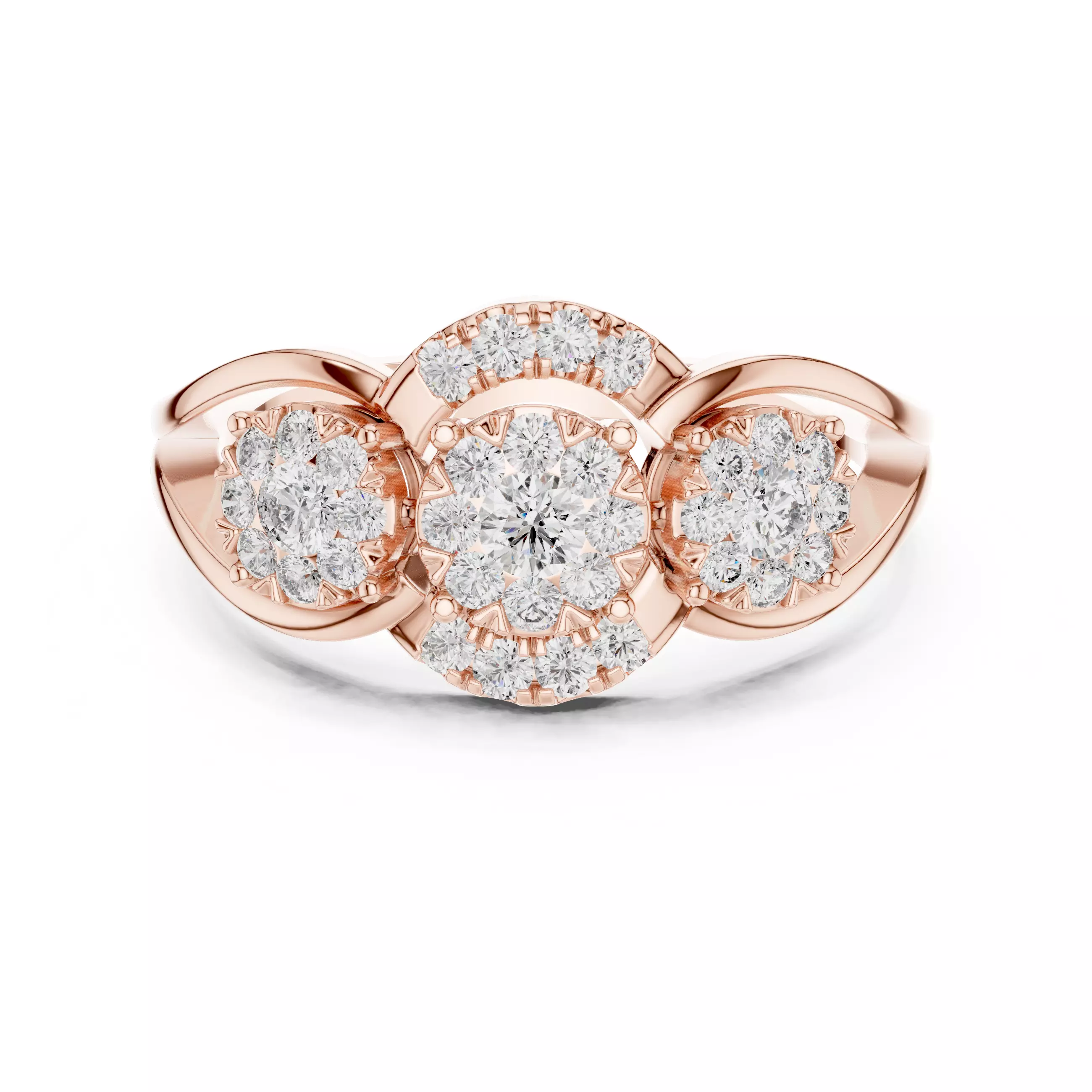 Diamond Cocktail Ring 3dm stl renders animation videos 3D print model_0