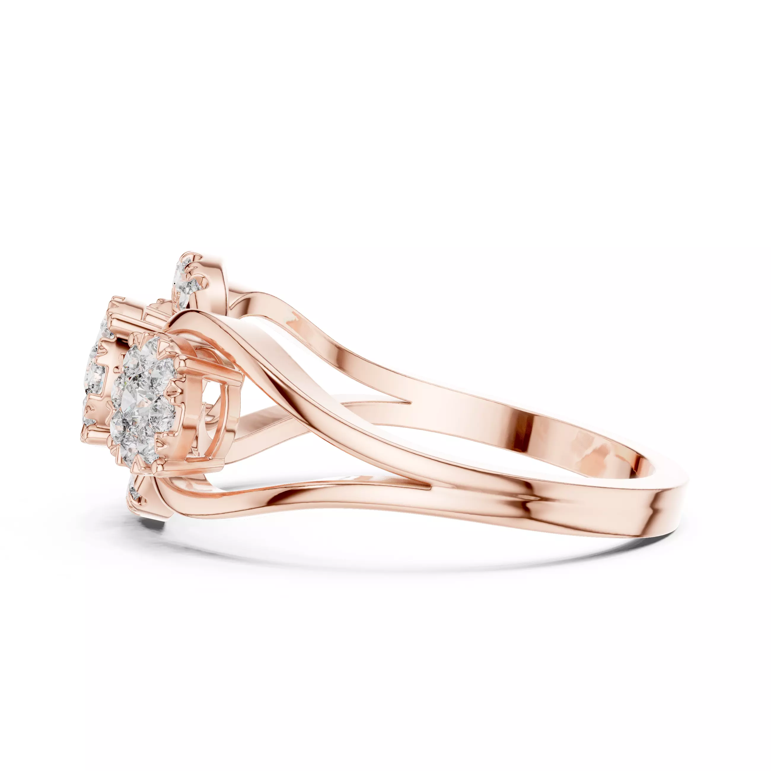 Diamond Cocktail Ring 3dm stl renders animation videos 3D print model_5