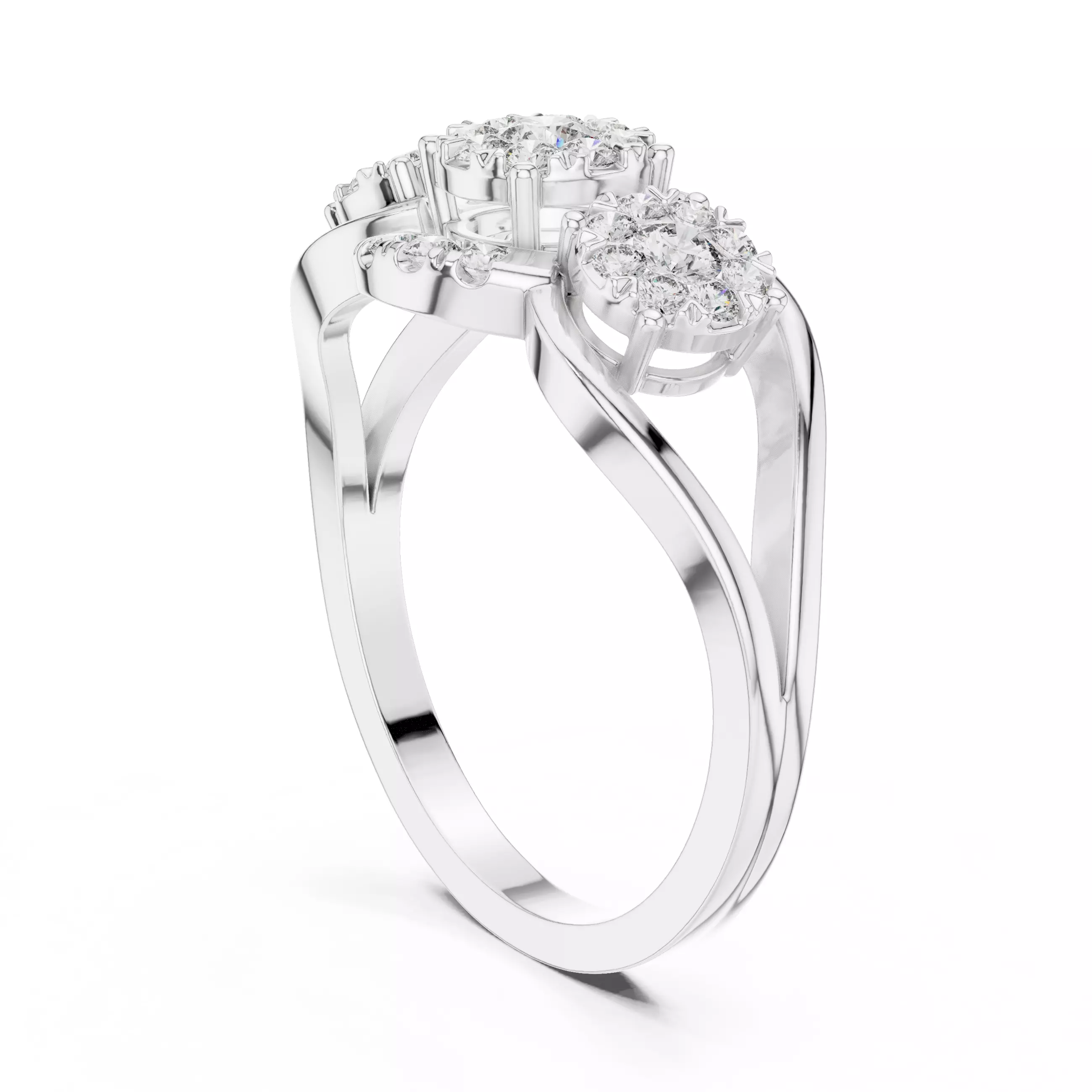 Diamond Cocktail Ring 3dm stl renders animation videos 3D print model_6