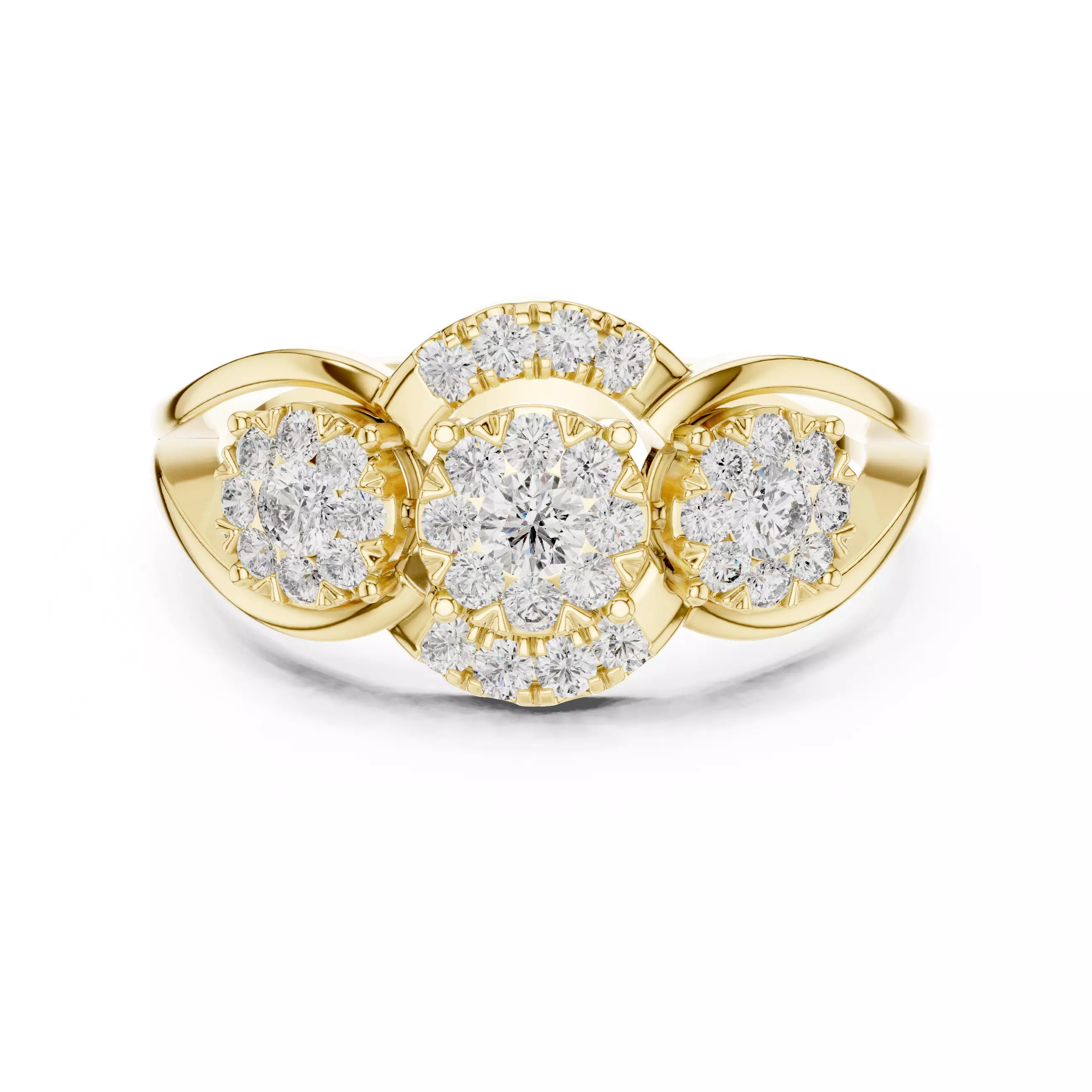 Diamond Cocktail Ring 3dm stl renders animation videos 3D print model_13