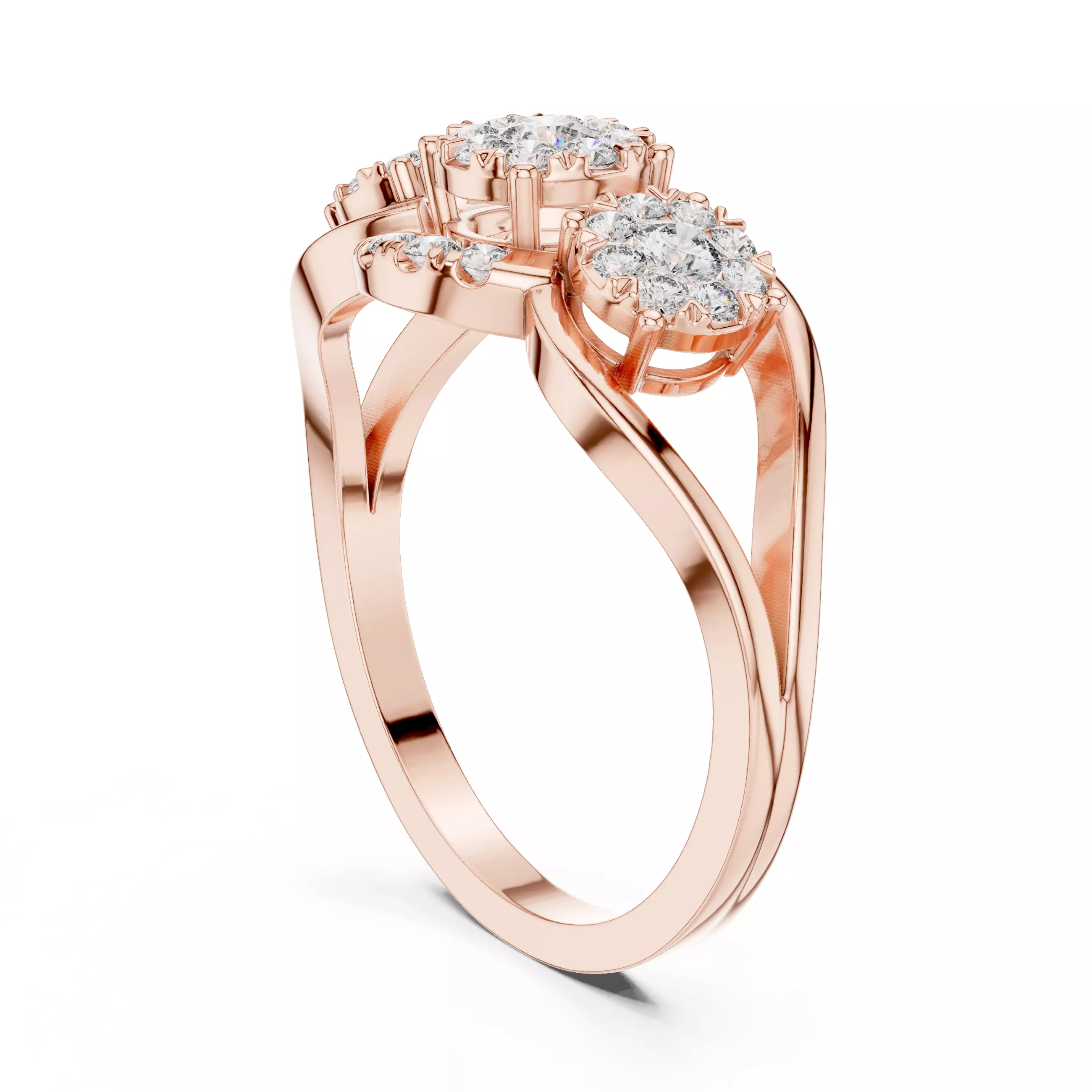 Diamond Cocktail Ring 3dm stl renders animation videos 3D print model_3