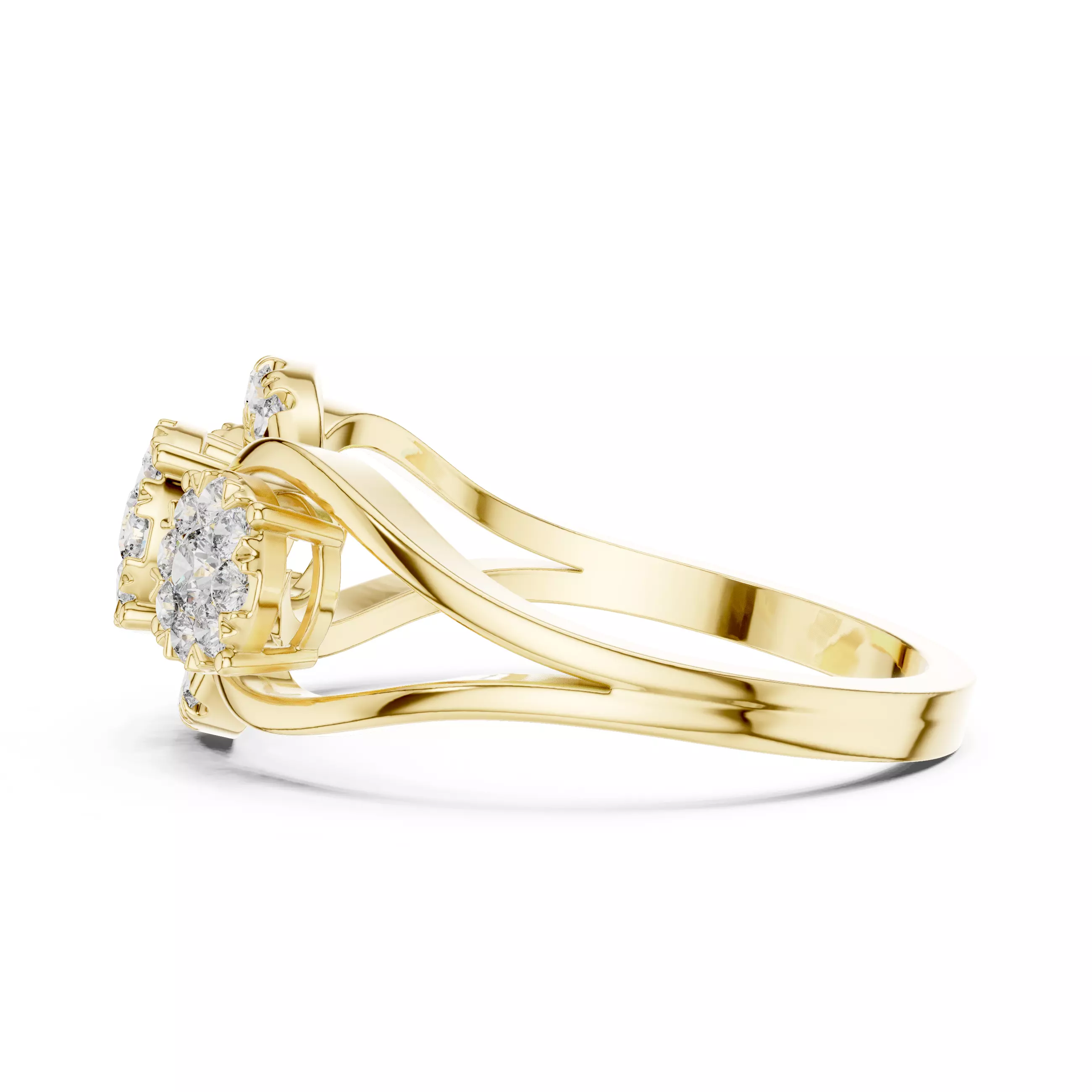 Diamond Cocktail Ring 3dm stl renders animation videos 3D print model_12