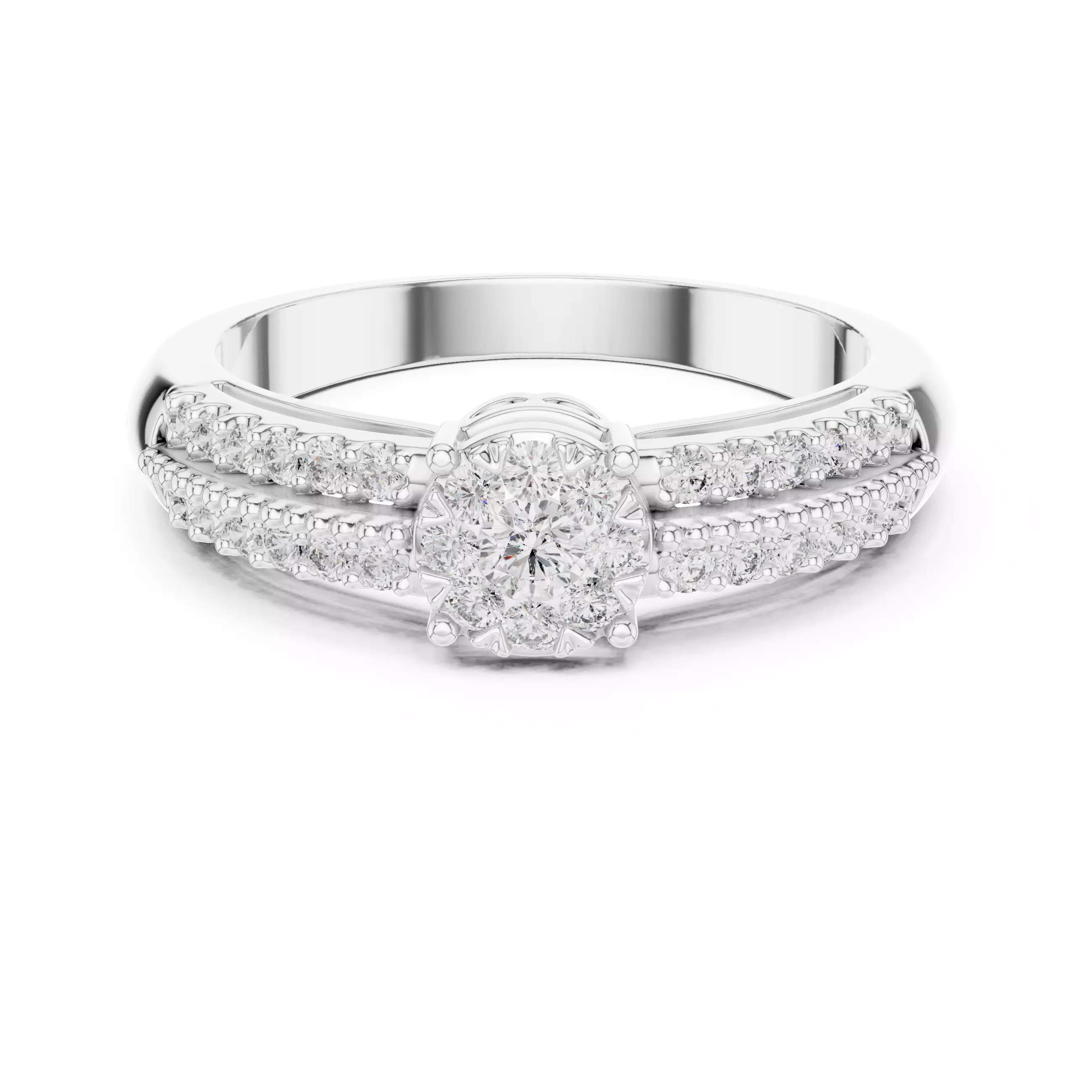 Diamond Cocktail Ring 3dm stl renders animation videos 3D print model_9