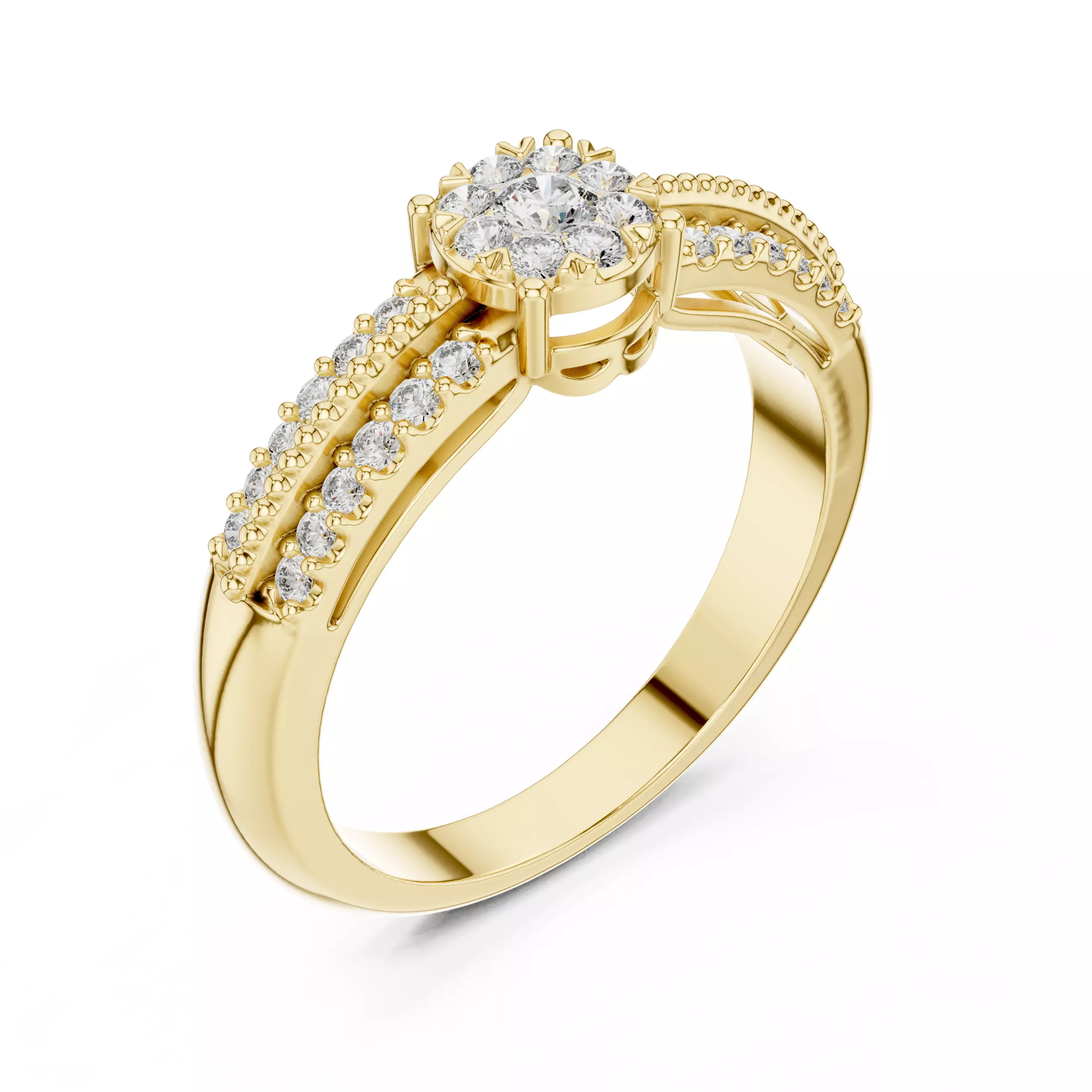 Diamond Cocktail Ring 3dm stl renders animation videos 3D print model_11