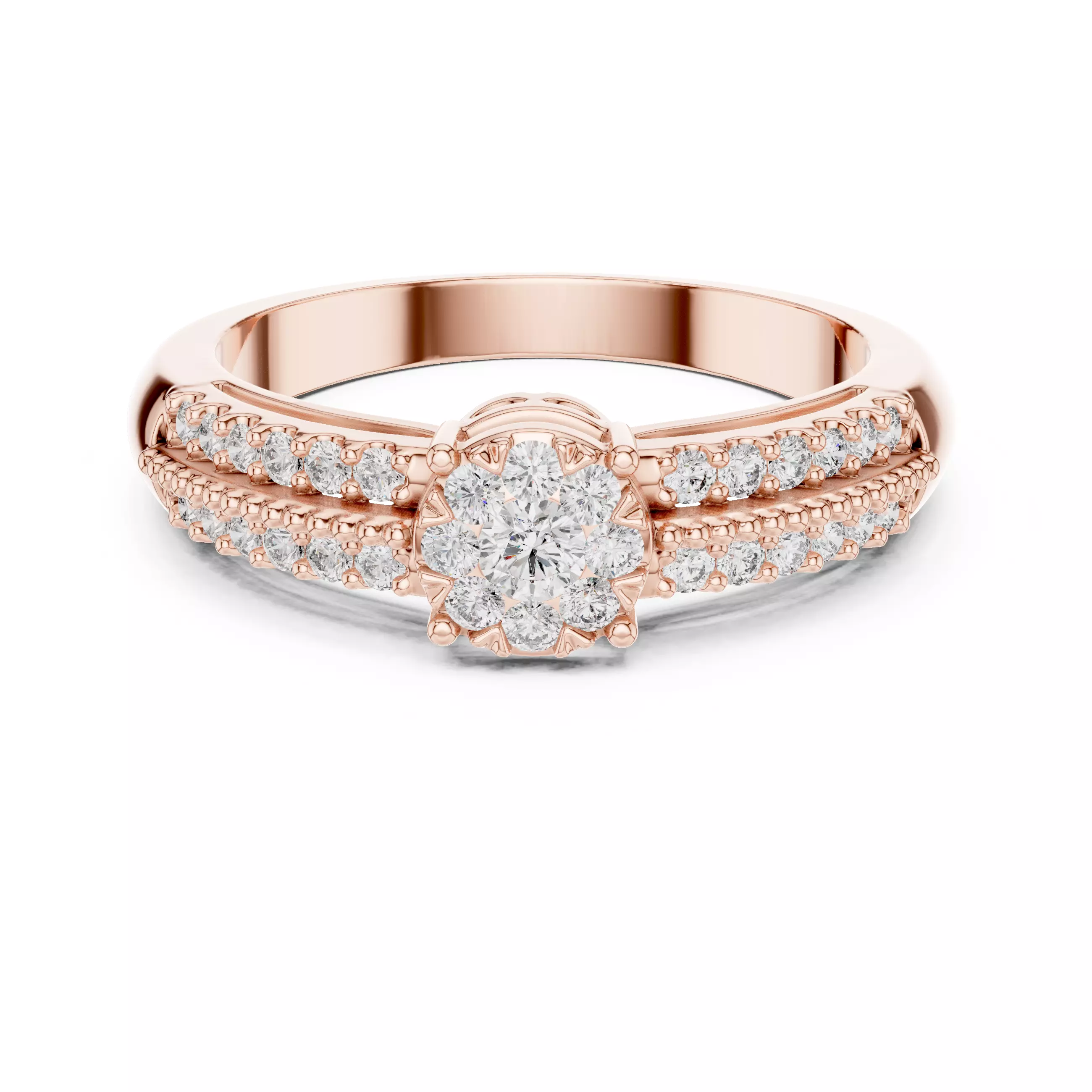 Diamond Cocktail Ring 3dm stl renders animation videos 3D print model_0