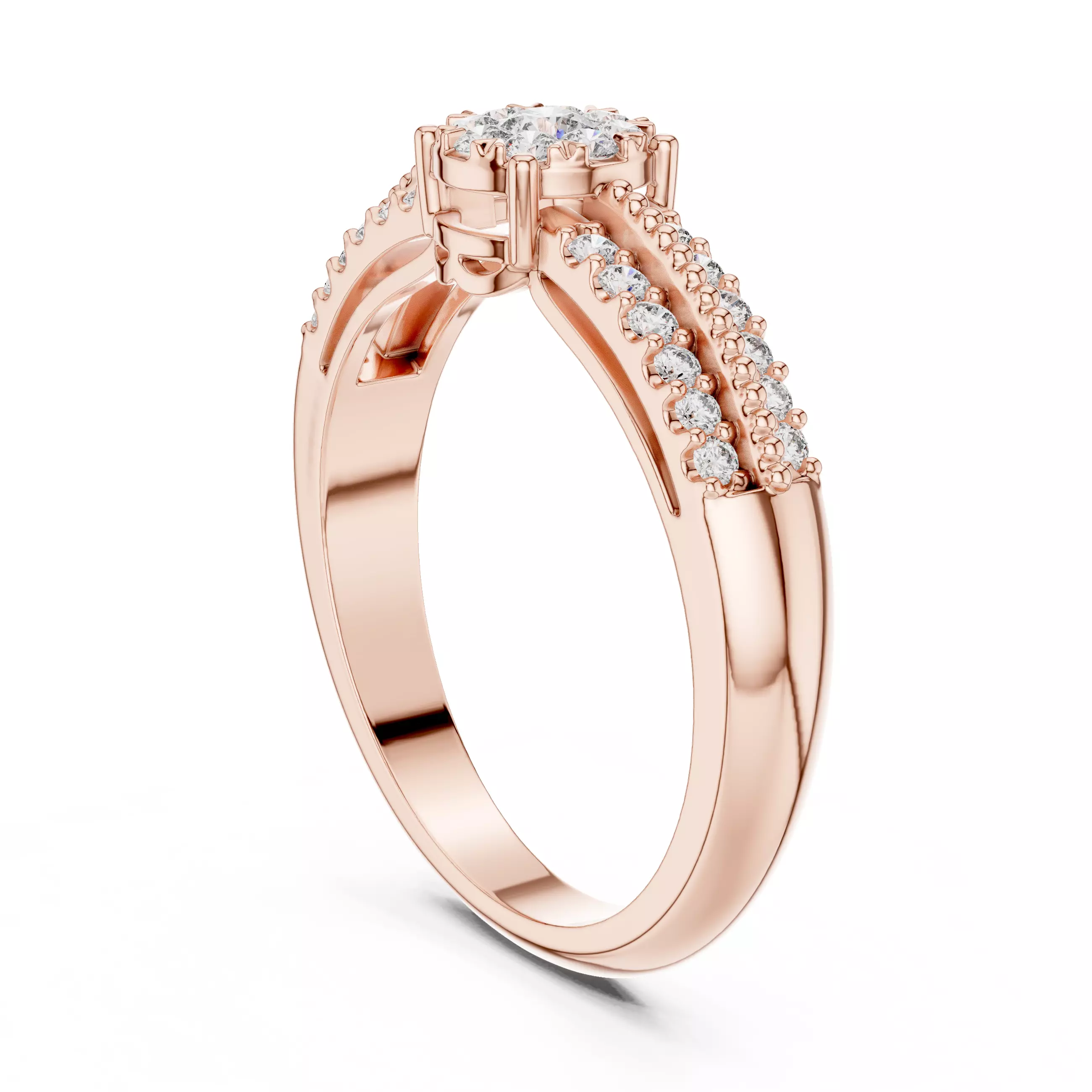 Diamond Cocktail Ring 3dm stl renders animation videos 3D print model_3