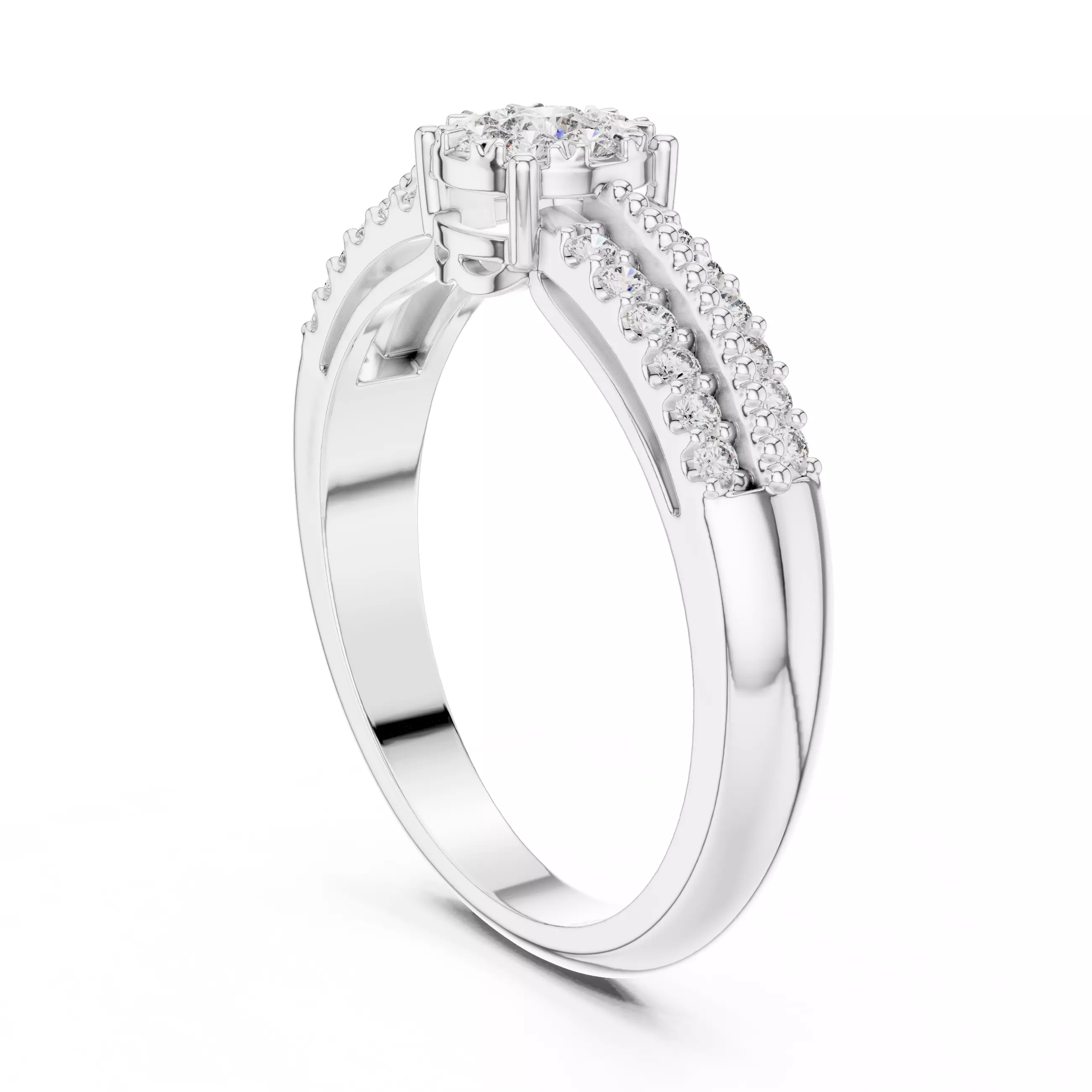 Diamond Cocktail Ring 3dm stl renders animation videos 3D print model_6