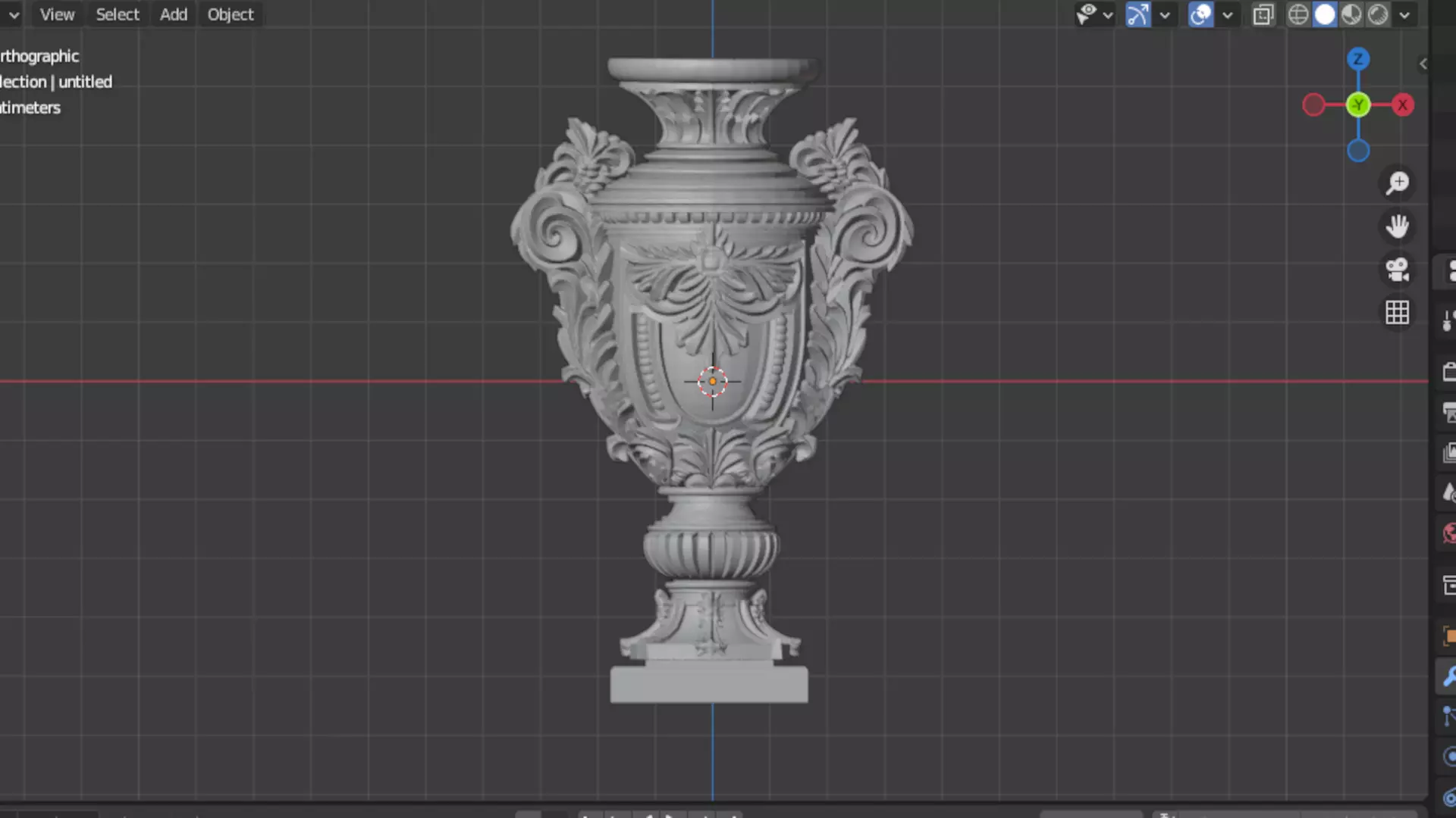 Classical urn decorative onlay cnc 3d printing stl 03 3D print model_5
