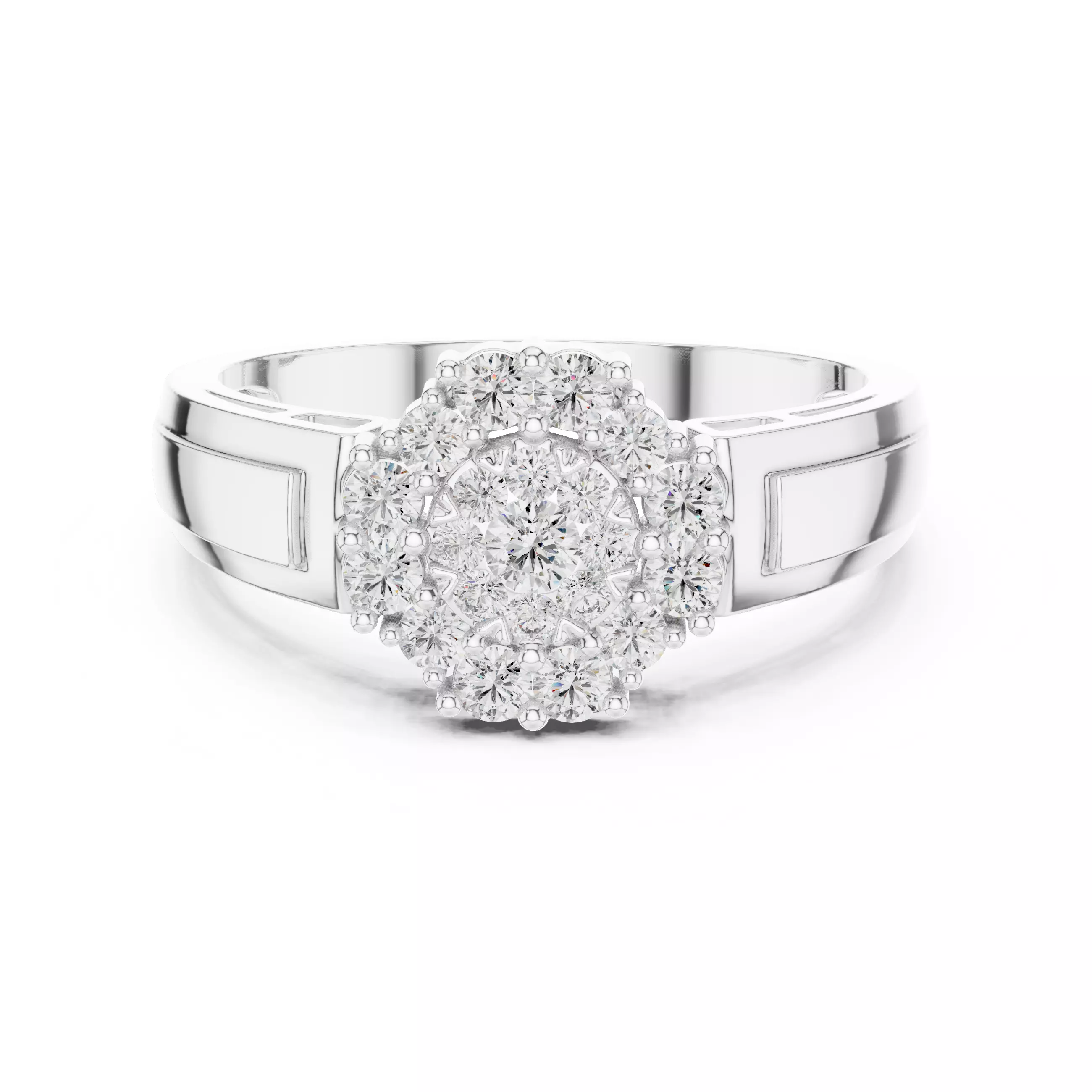 Diamond Cocktail Ring 3dm stl renders animation videos 3D print model_9