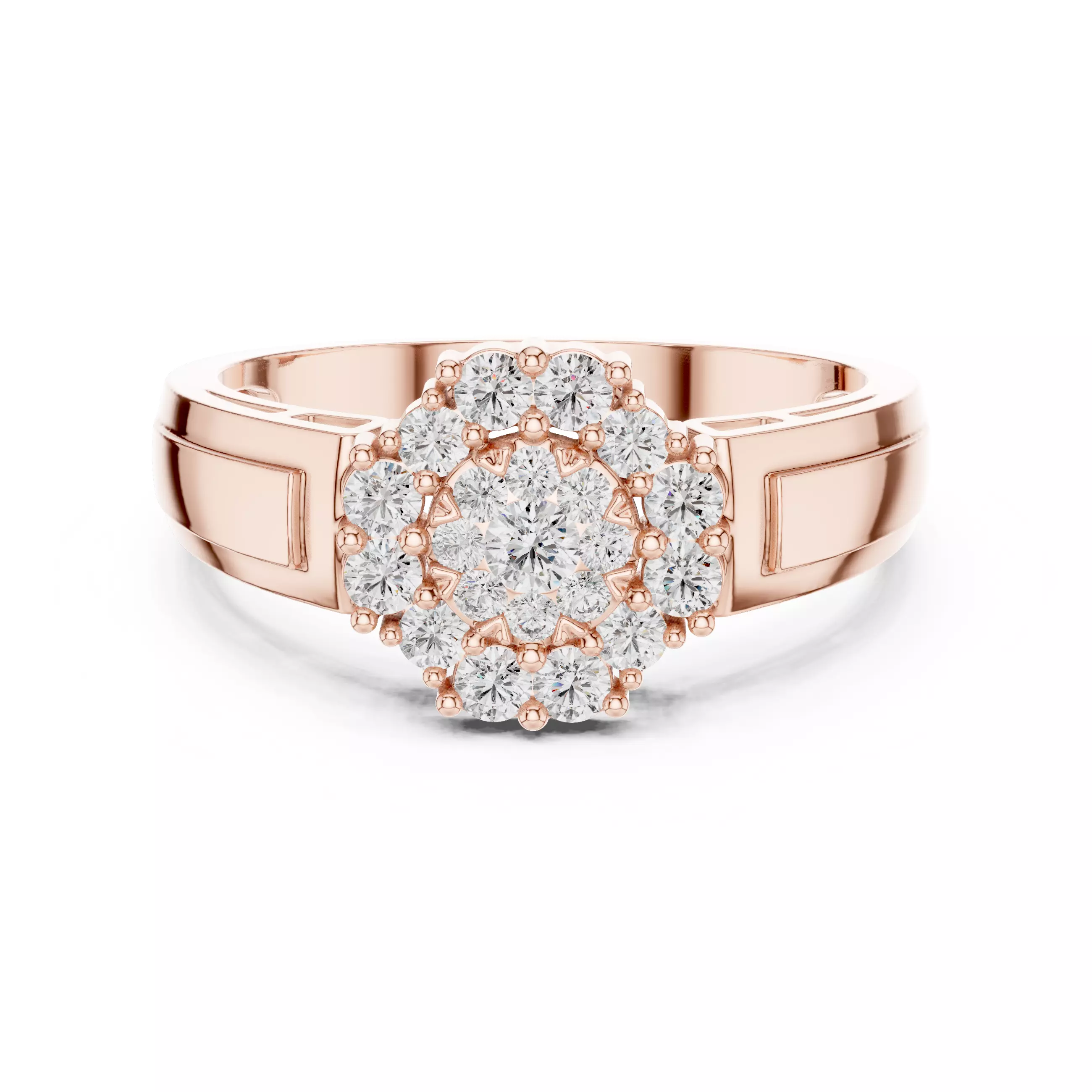 Diamond Cocktail Ring 3dm stl renders animation videos 3D print model_0